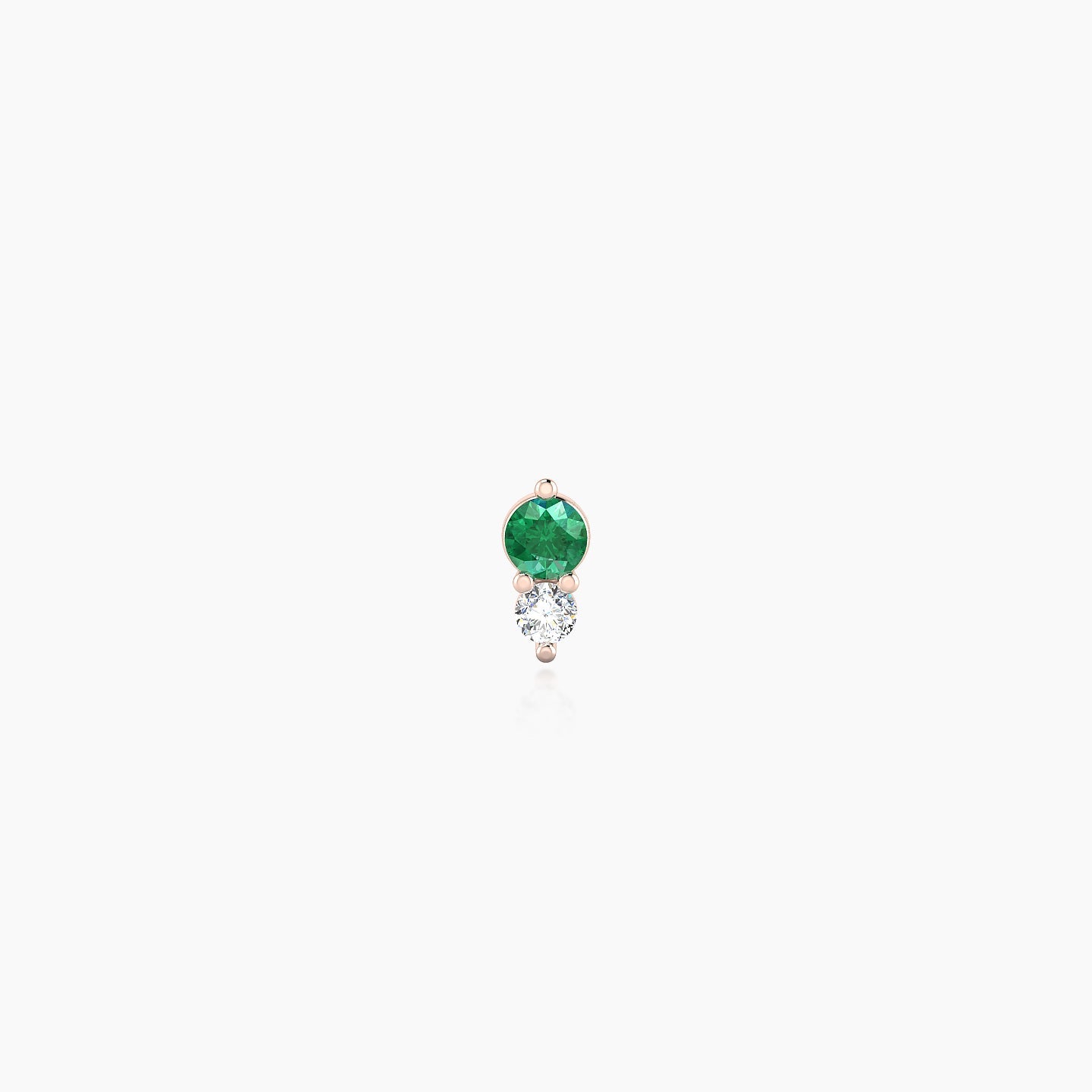 Laetitia | 18k Rose Gold 5 mm 5 mm Emerald & Diamond Nostril Piercing