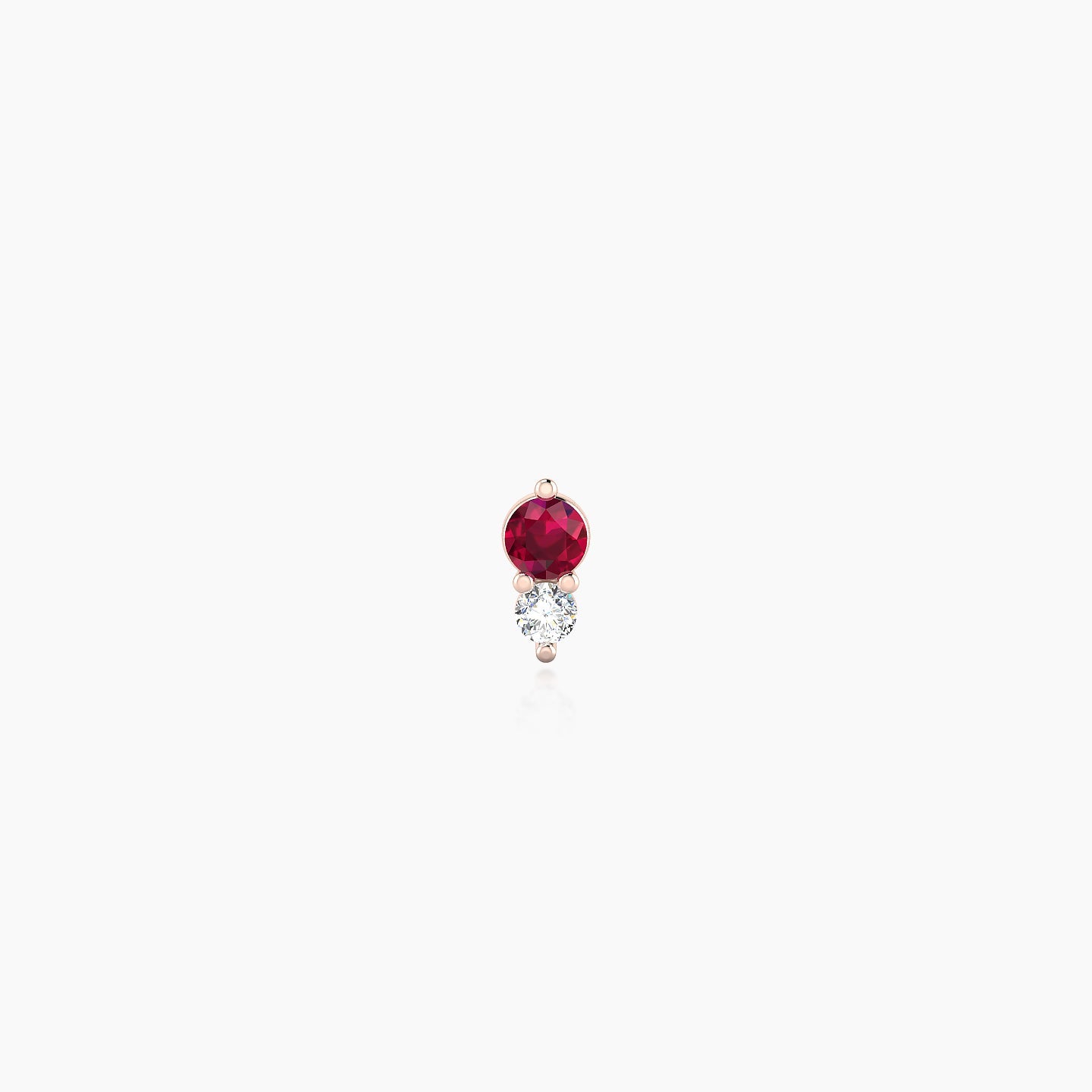 Laetitia | 18k Rose Gold 5 mm 5 mm Ruby & Diamond Nostril Piercing