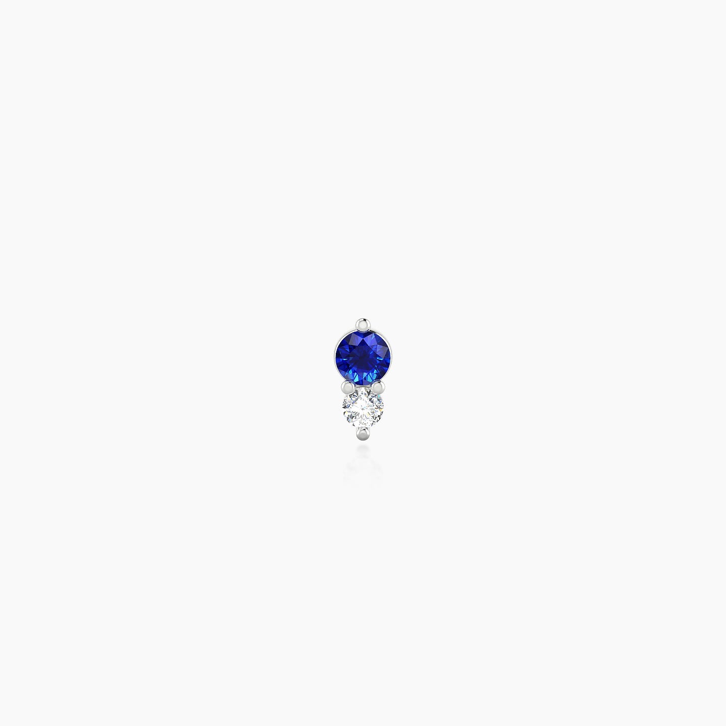 Laetitia | 18k White Gold 5 mm 5 mm Sapphire & Diamond Nostril Piercing