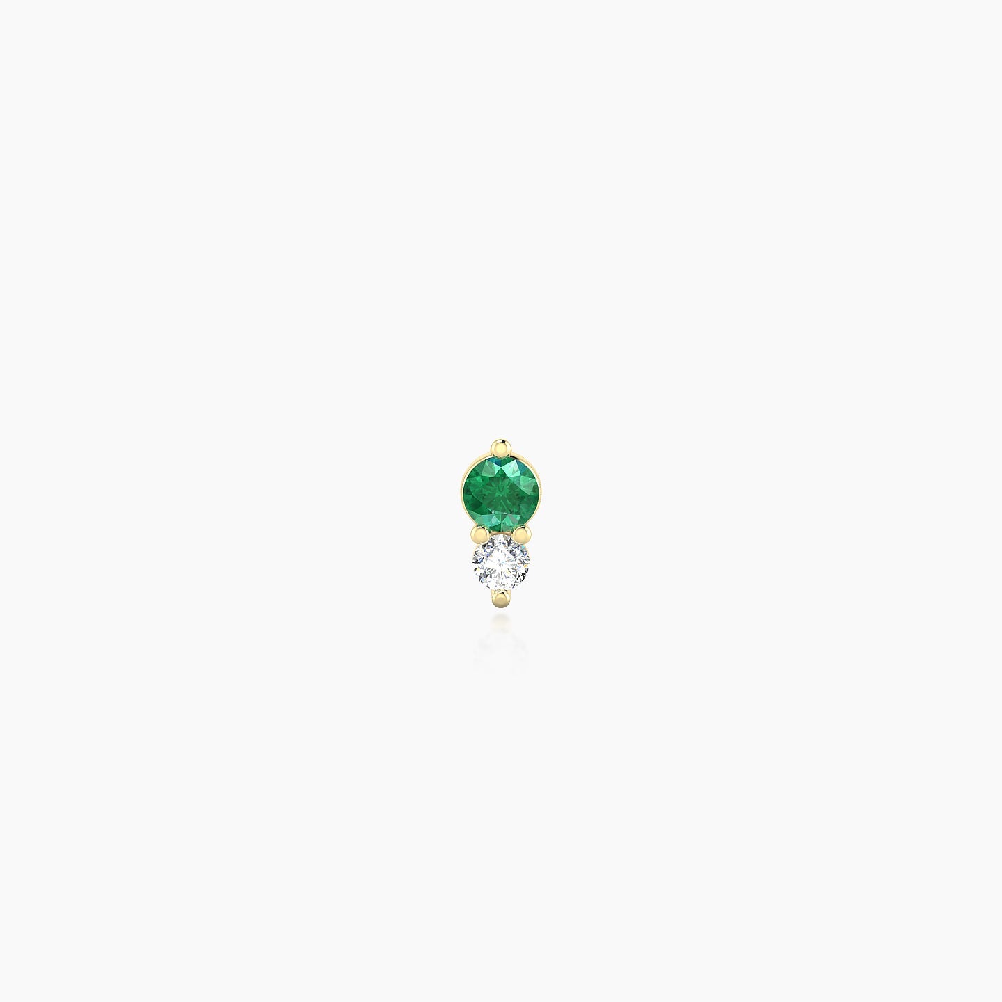 Laetitia | 18k Yellow Gold 5 mm 5 mm Emerald & Diamond Nostril Piercing