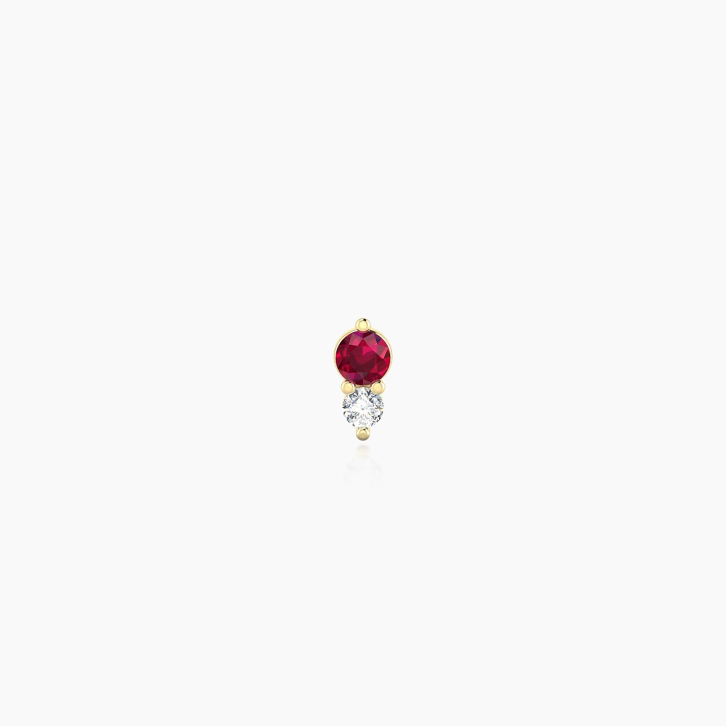 Laetitia | 18k Yellow Gold 5 mm 5 mm Ruby & Diamond Nostril Piercing