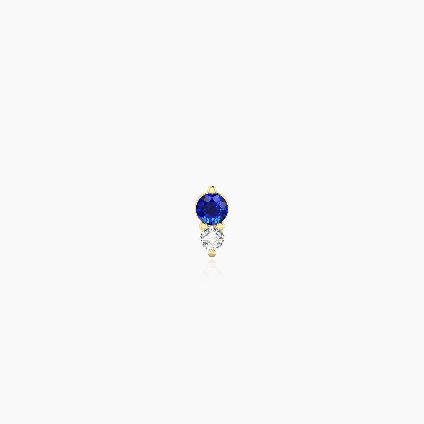 Laetitia | 18k Yellow Gold 5 mm 5 mm Sapphire & Diamond Nostril Piercing