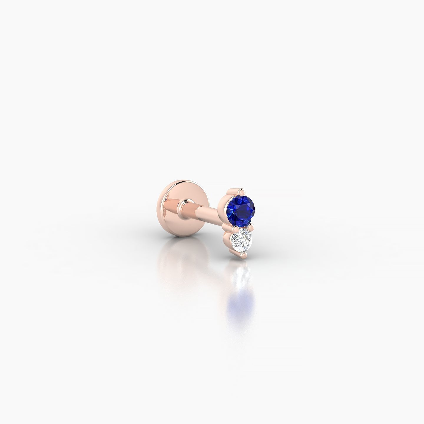 Laetitia | 18k Rose Gold 5 mm 5 mm Sapphire & Diamond Nostril Piercing