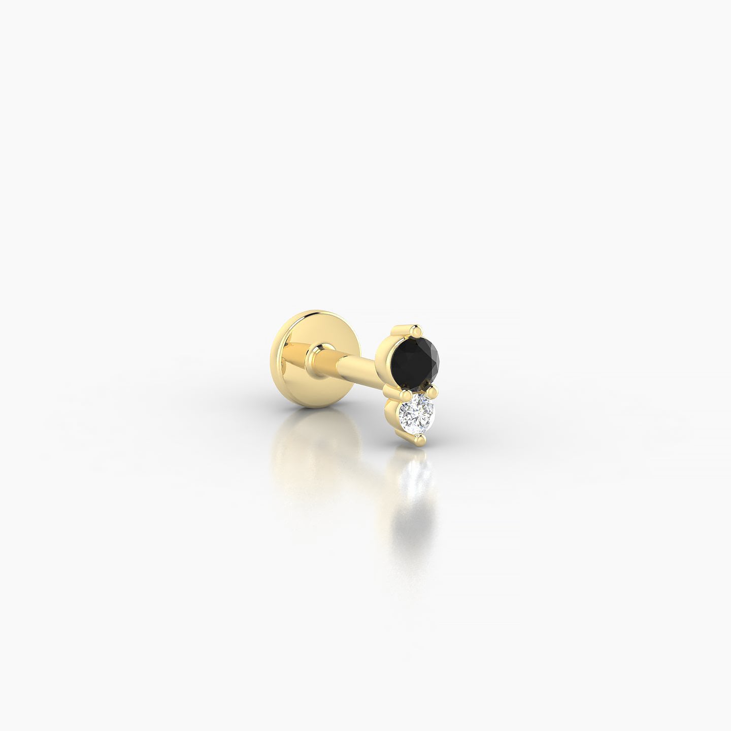 Laetitia | 18k Yellow Gold 5 mm 5 mm Black Diamond & Diamond Nostril Piercing