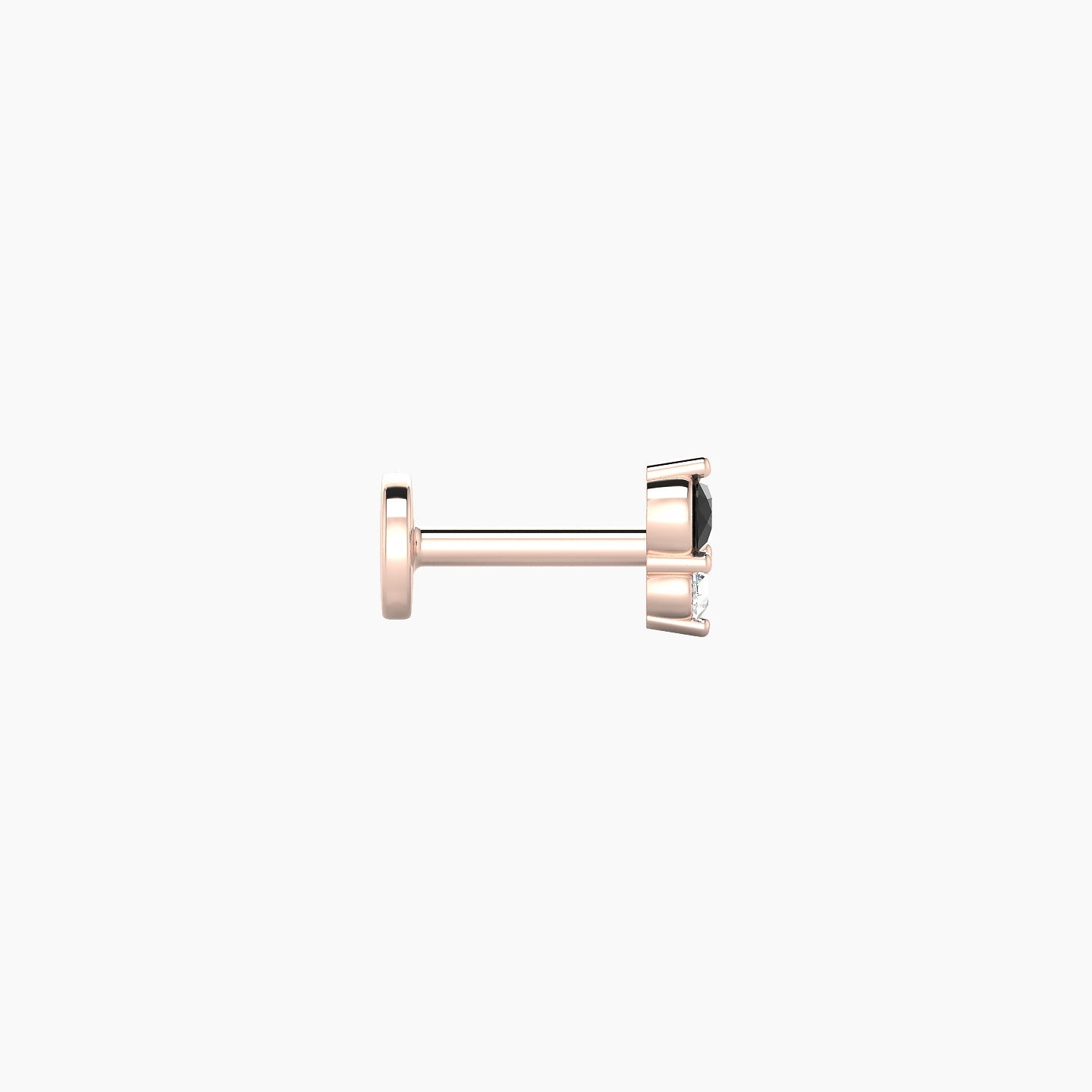 Laetitia | 18k Rose Gold 5 mm 5 mm Black Diamond & Diamond Nostril Piercing