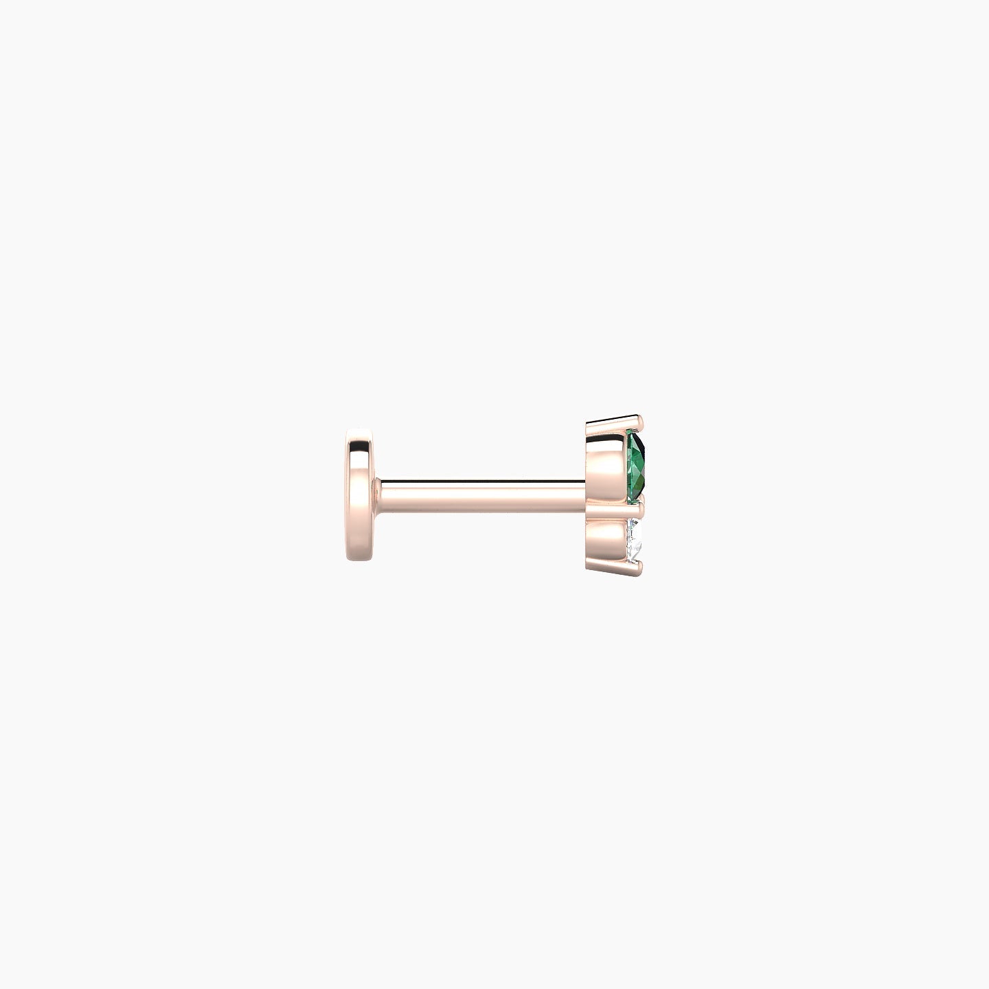 Laetitia | 18k Rose Gold 5 mm 5 mm Emerald & Diamond Nostril Piercing