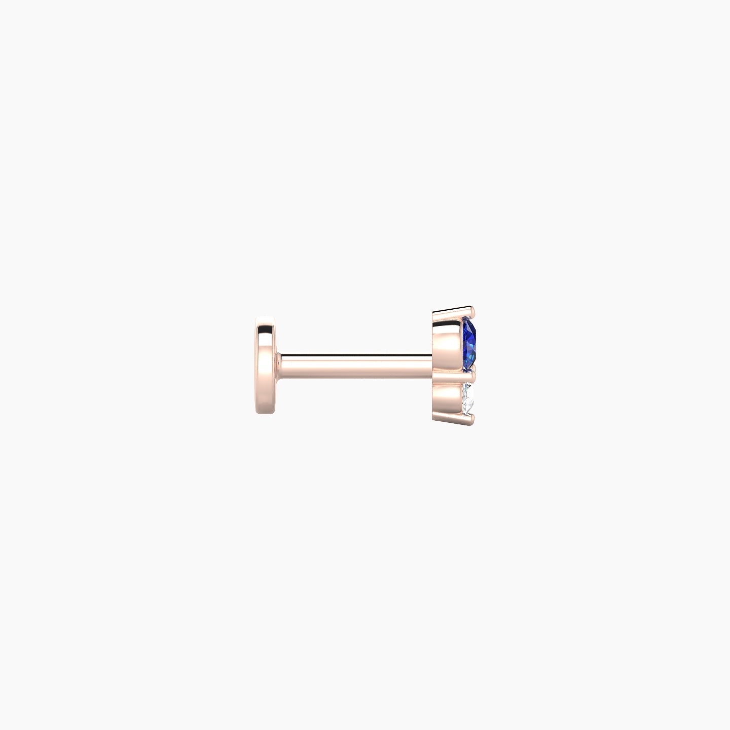 Laetitia | 18k Rose Gold 5 mm 5 mm Sapphire & Diamond Nostril Piercing