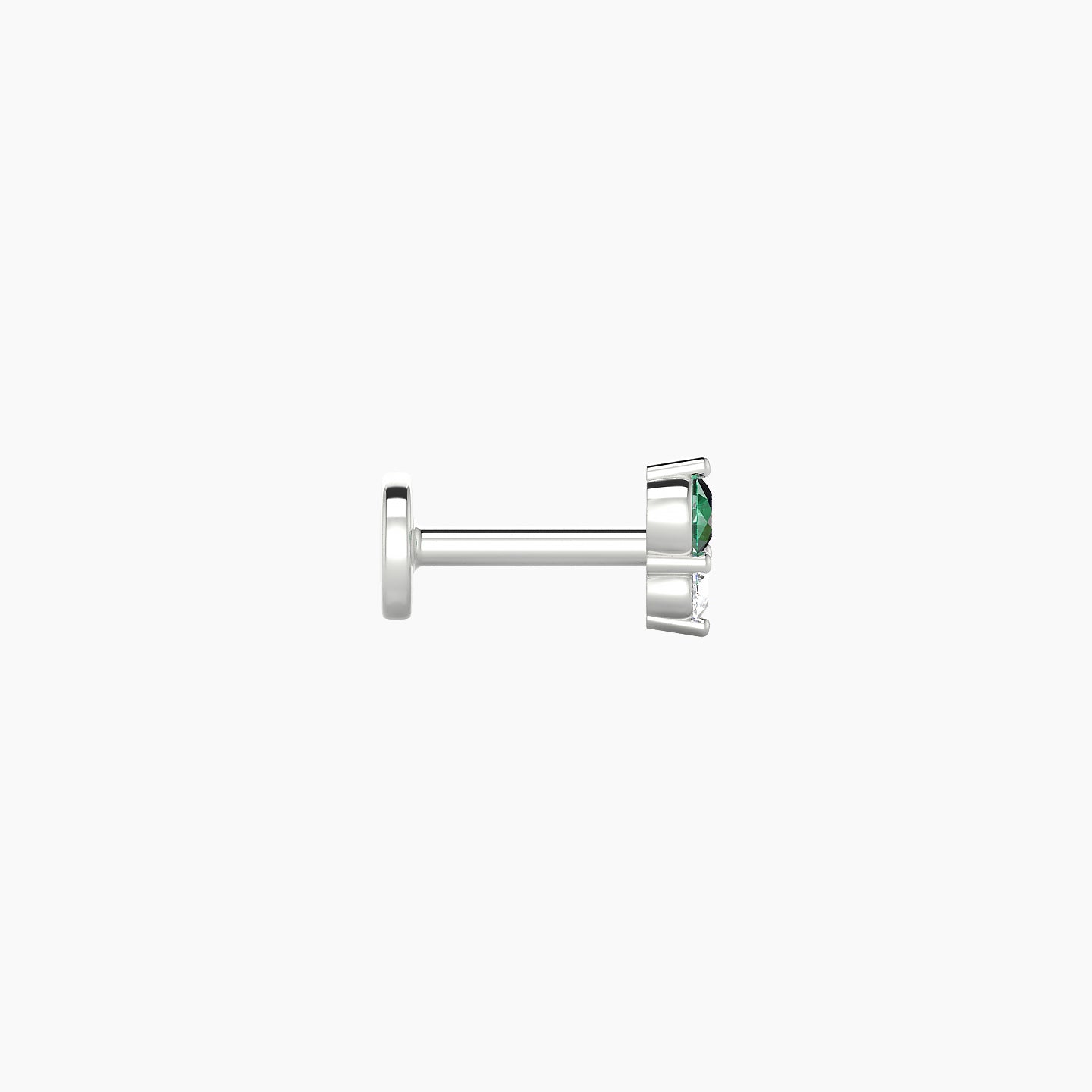 Laetitia | 18k White Gold 5 mm 5 mm Emerald & Diamond Nostril Piercing