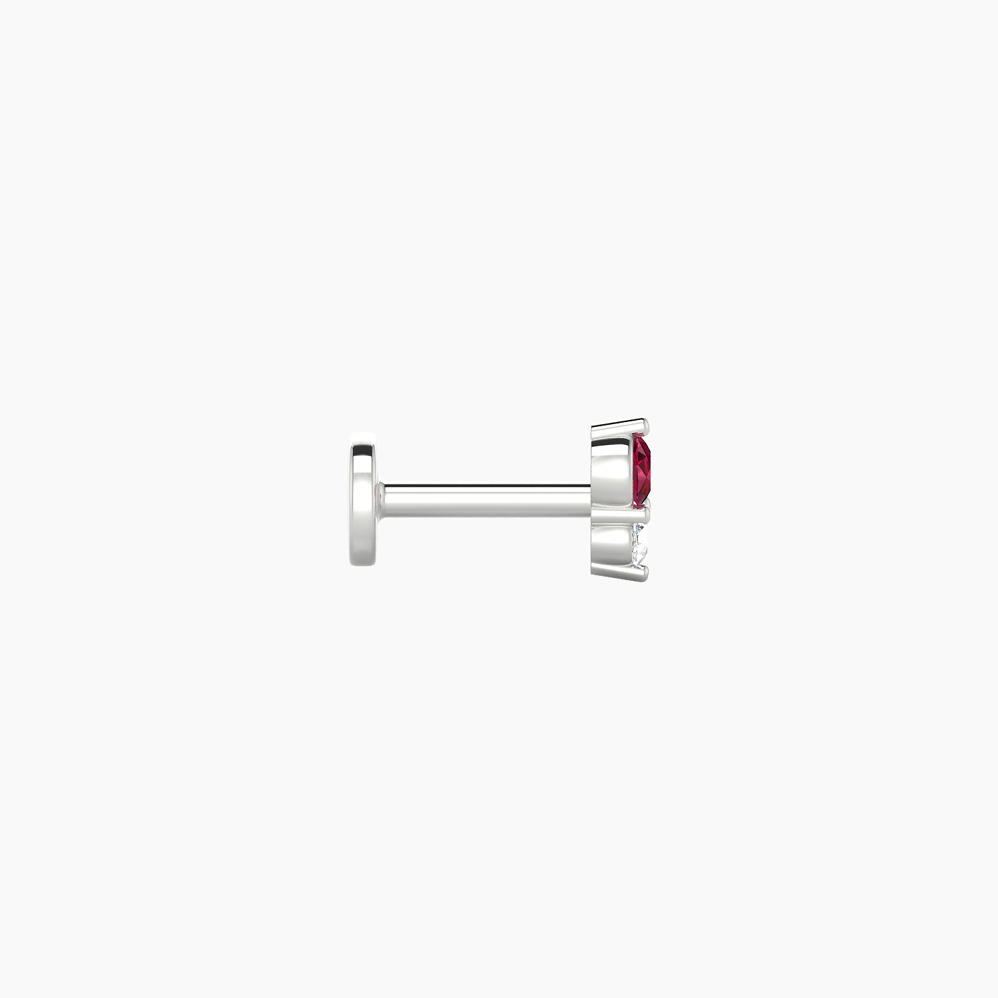 Laetitia | 18k White Gold 5 mm 5 mm Ruby & Diamond Nostril Piercing