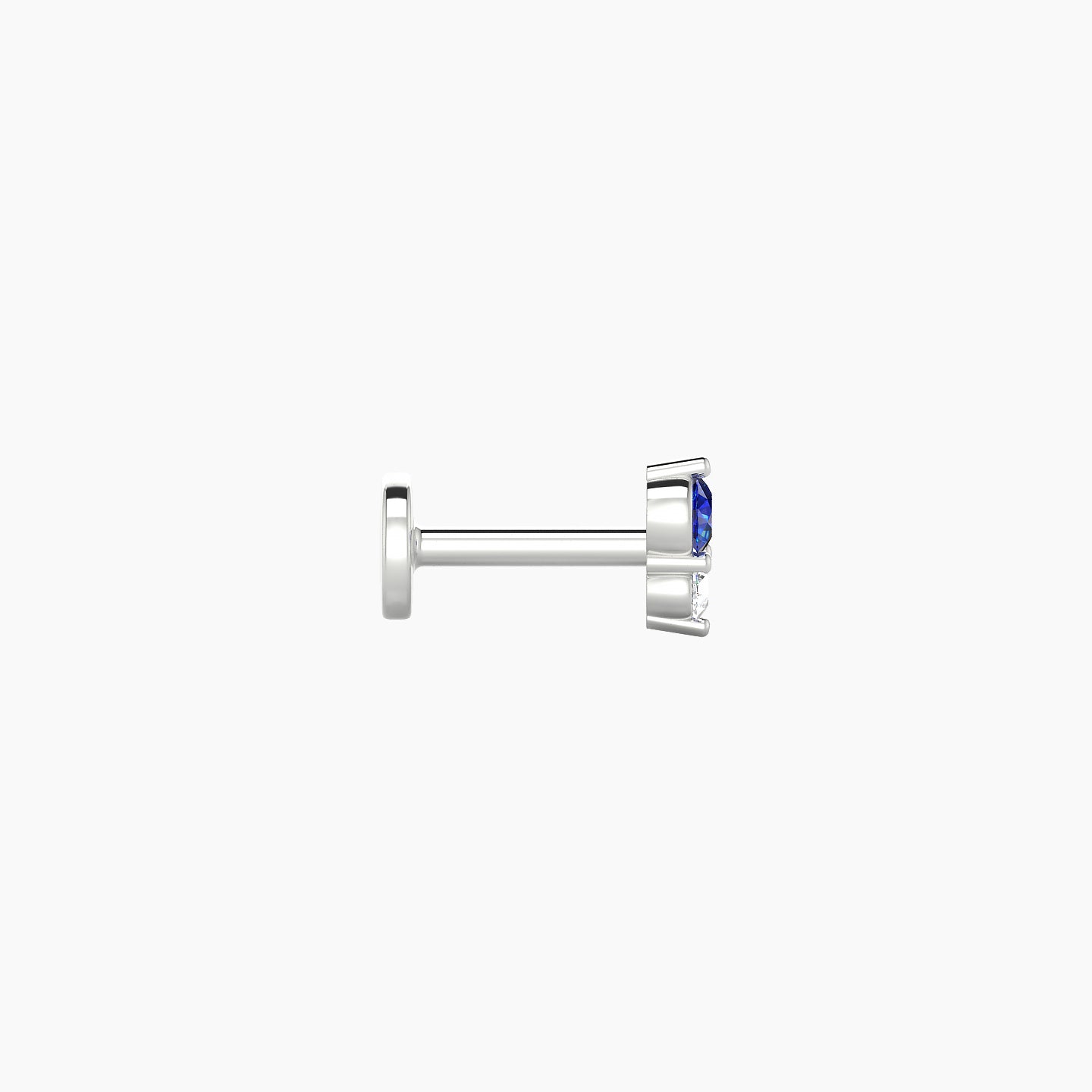 Laetitia | 18k White Gold 5 mm 5 mm Sapphire & Diamond Nostril Piercing