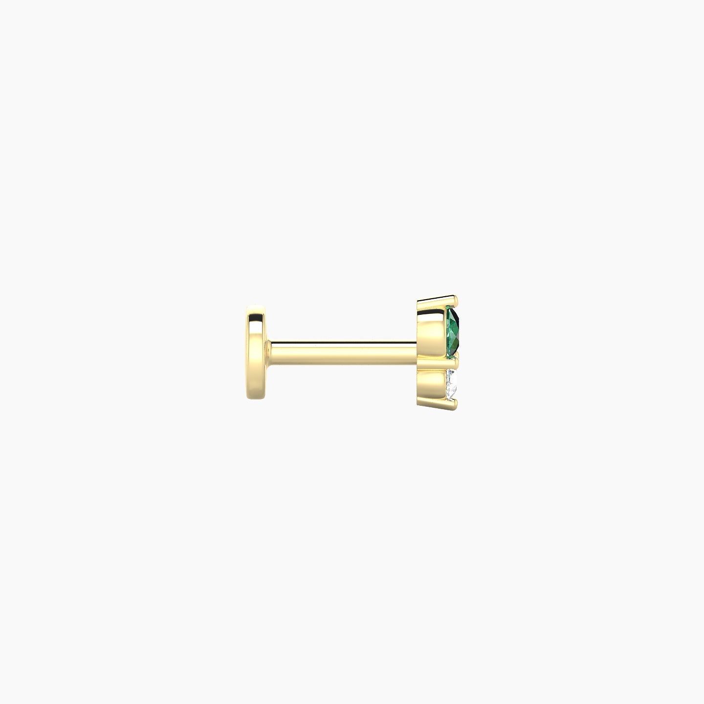 Laetitia | 18k Yellow Gold 5 mm 5 mm Emerald & Diamond Nostril Piercing