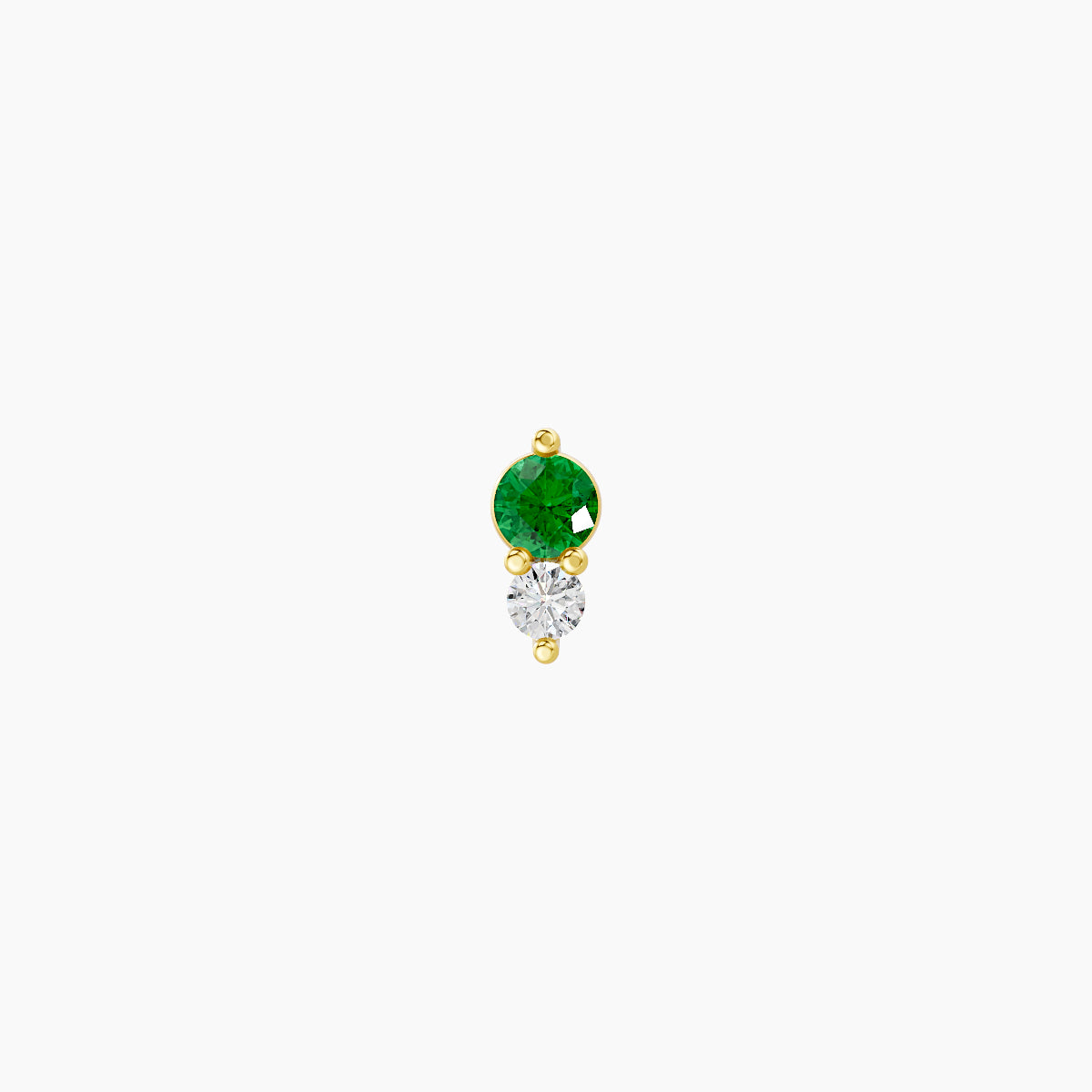 Laetitia | 18k Yellow Gold 5 mm 4.5 mm Emerald & Diamond Piercing
