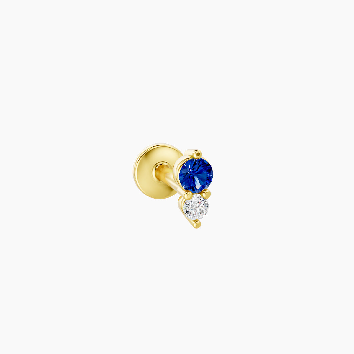 Laetitia | 18k Yellow Gold 5 mm 4.5 mm Sapphire & Diamond Piercing