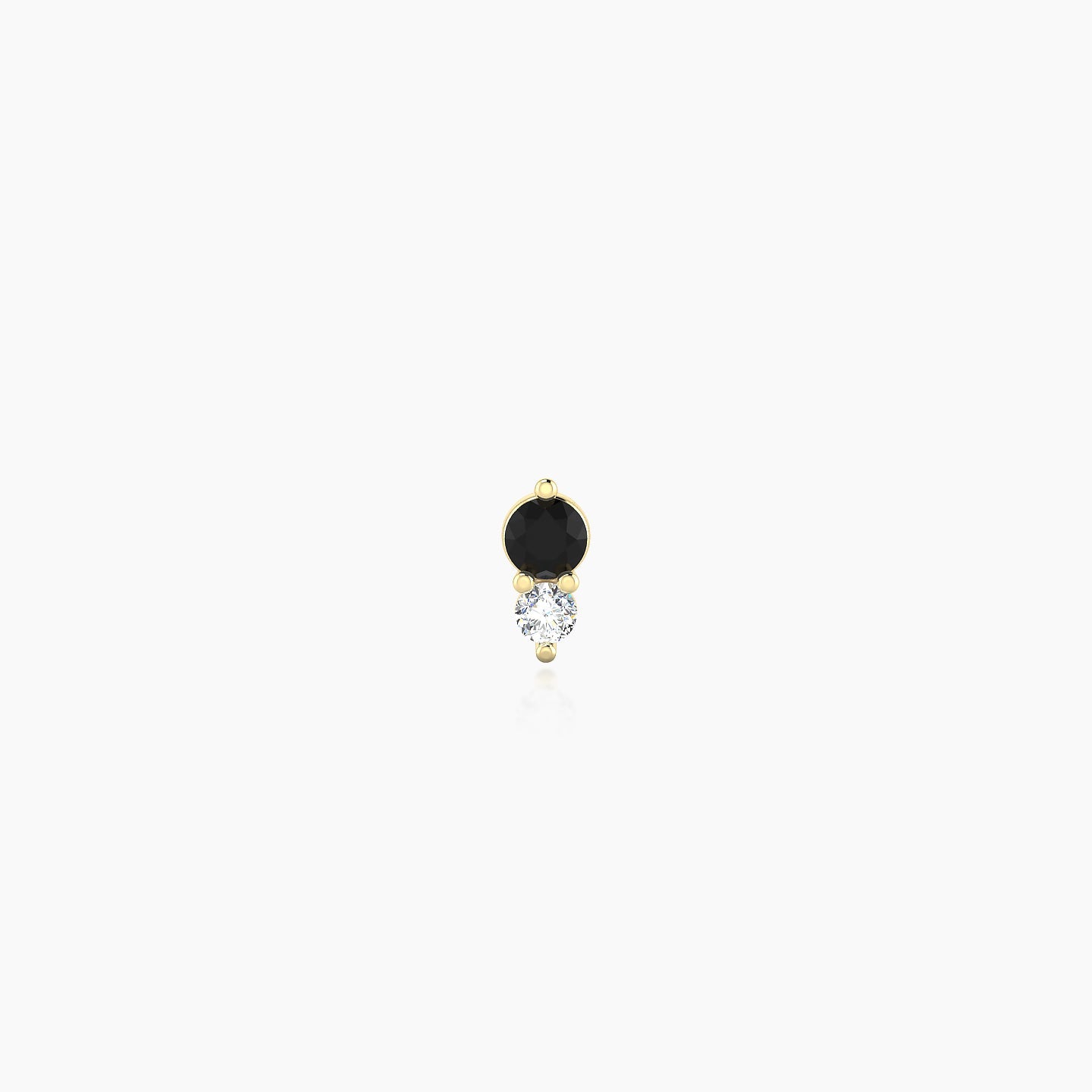 Laetitia | 18k Yellow Gold 5 mm 5 mm Black Diamond & Diamond Piercing