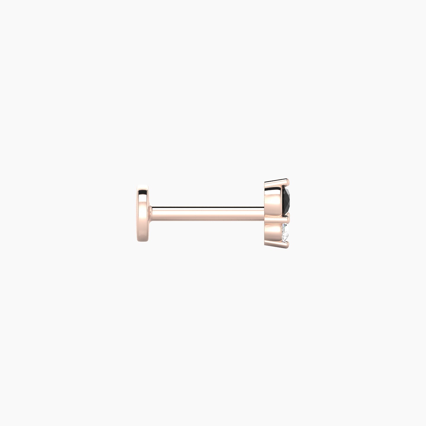 Laetitia | 18k Rose Gold 6.5 mm 5 mm Black Diamond & Diamond Nostril Piercing