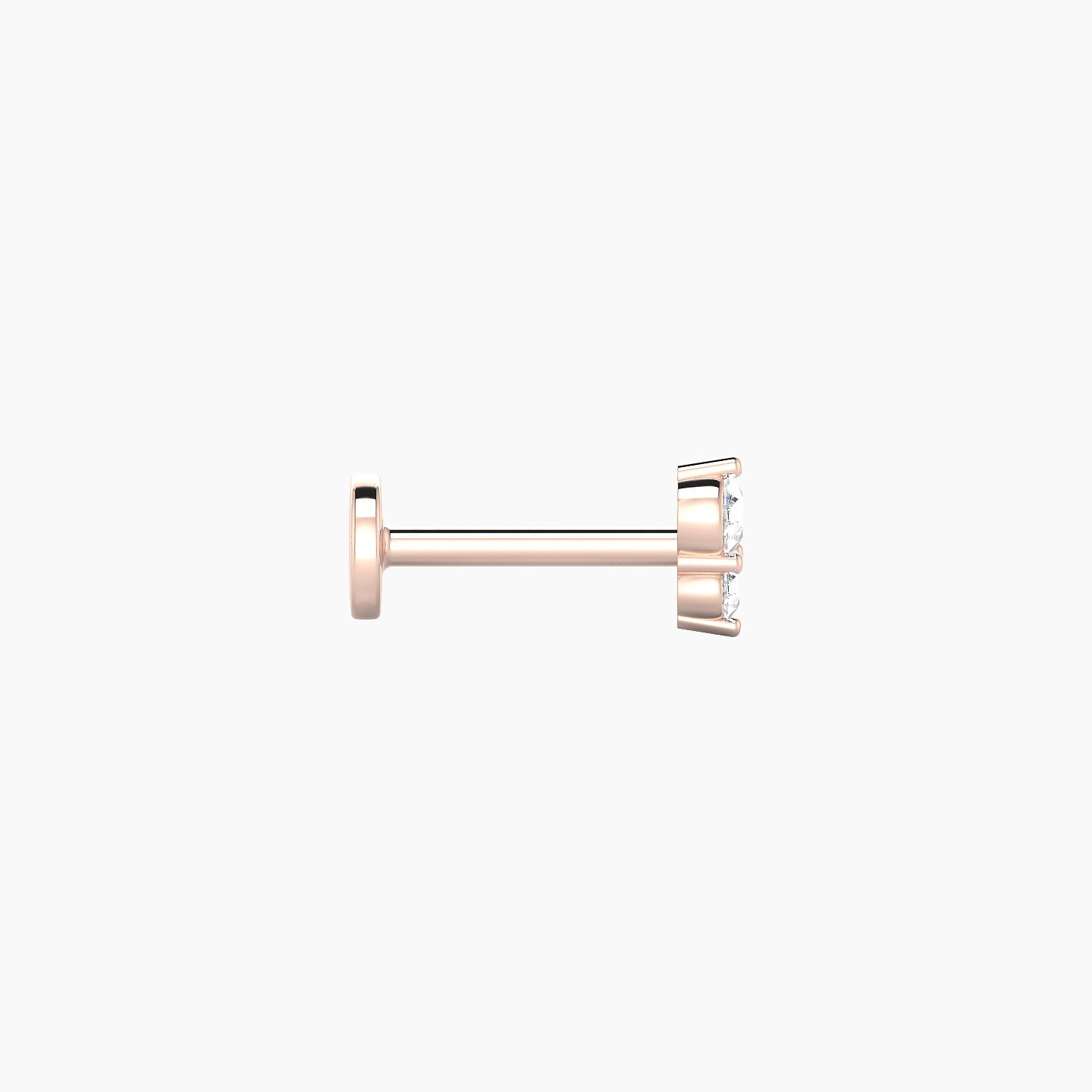 Laetitia | 18k Rose Gold 5 mm 6.5 mm Diamond Nostril Piercing