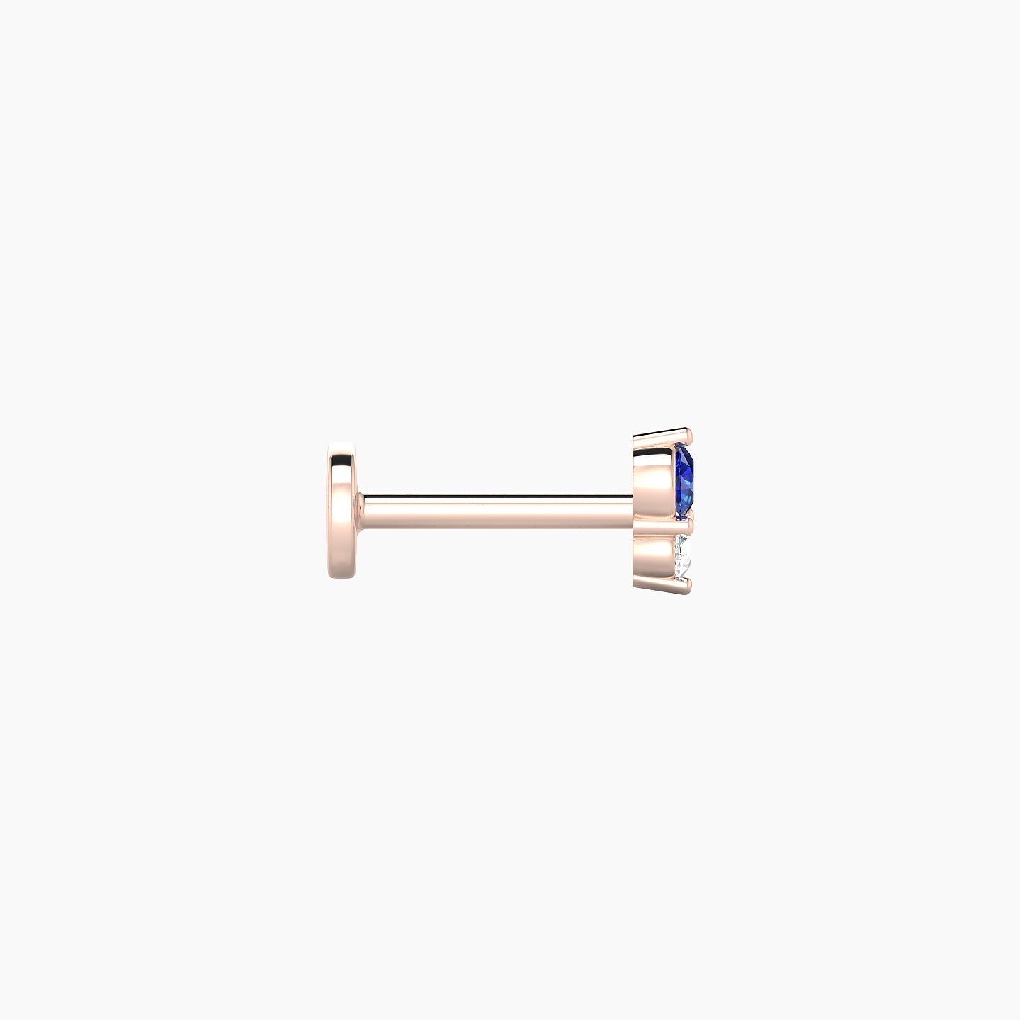 Laetitia | 18k Rose Gold 6.5 mm 5 mm Sapphire & Diamond Nostril Piercing