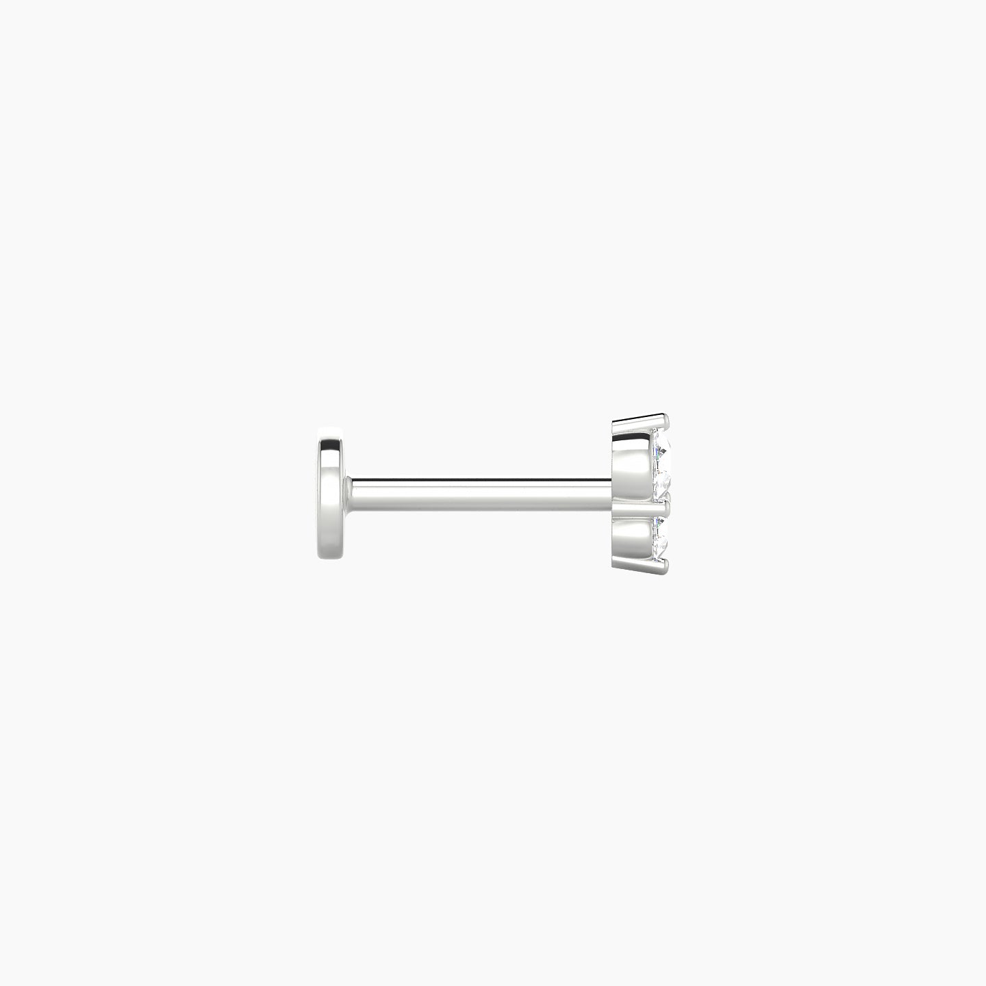 Laetitia | 18k White Gold 5 mm 6.5 mm Diamond Nostril Piercing