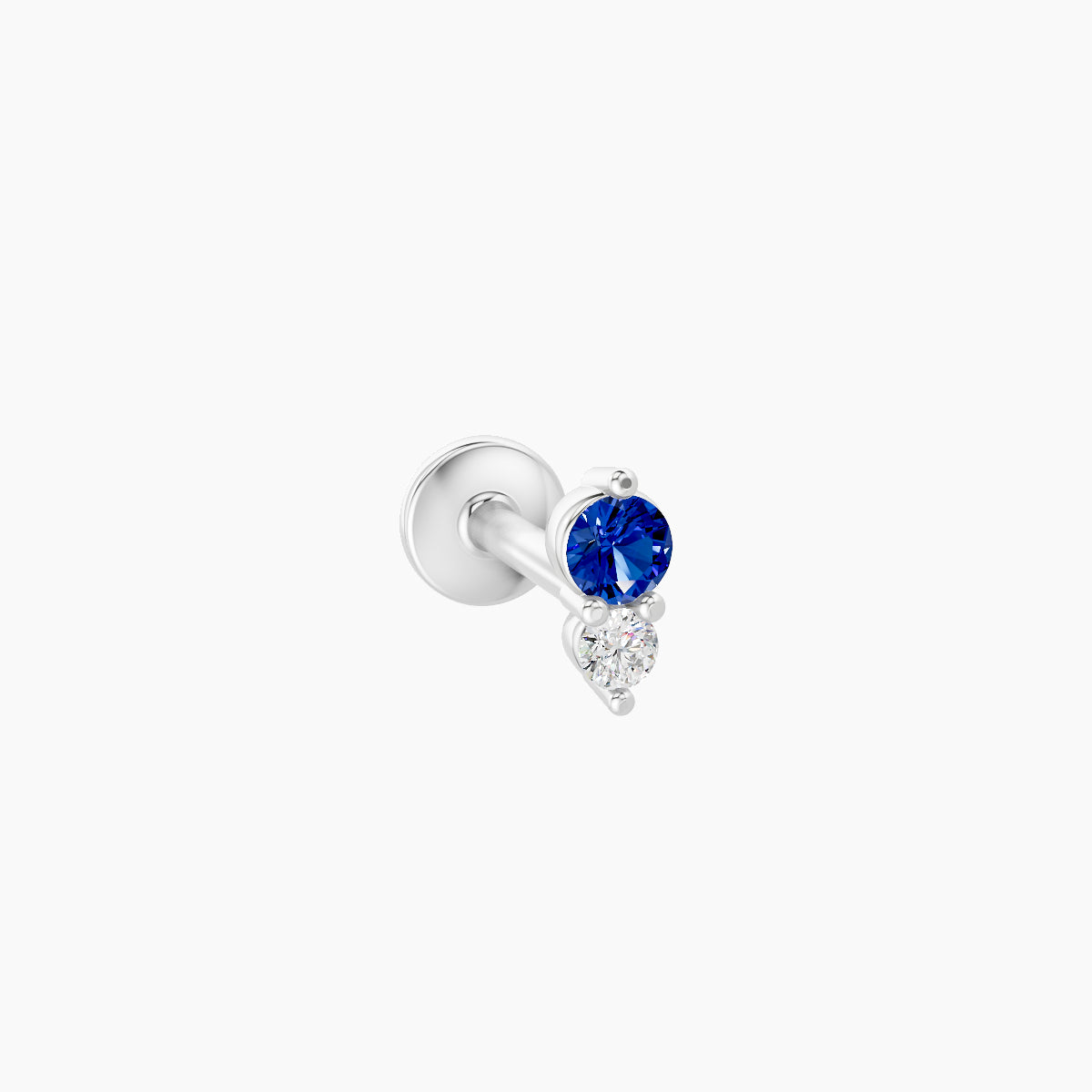 Laetitia | 18k White Gold 6.5 mm 4.5 mm Sapphire & Diamond Piercing
