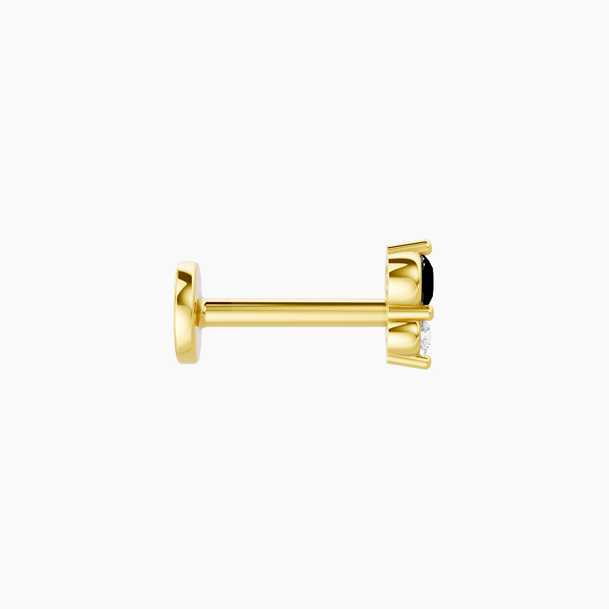 Laetitia | 18k Yellow Gold 6.5 mm 4.5 mm Black Diamond & Diamond Piercing