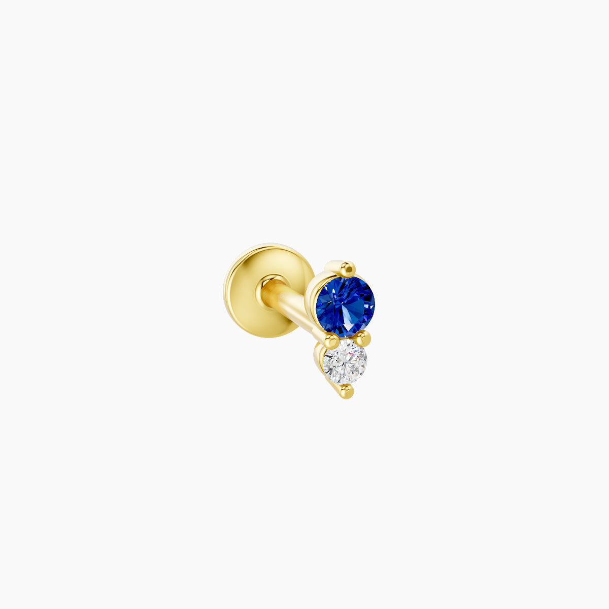 Laetitia | 18k Yellow Gold 6.5 mm 4.5 mm Sapphire & Diamond Piercing