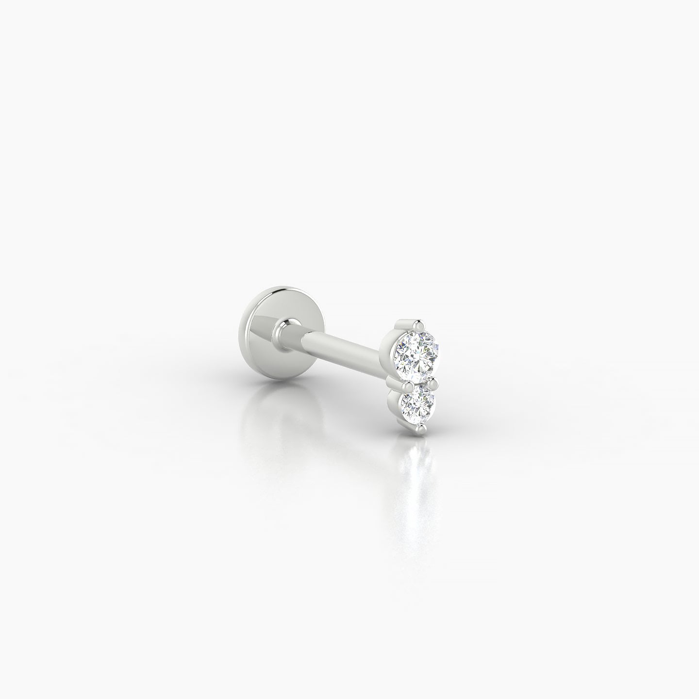 Laetitia | 18k White Gold 5 mm 8 mm Diamond Nostril Piercing