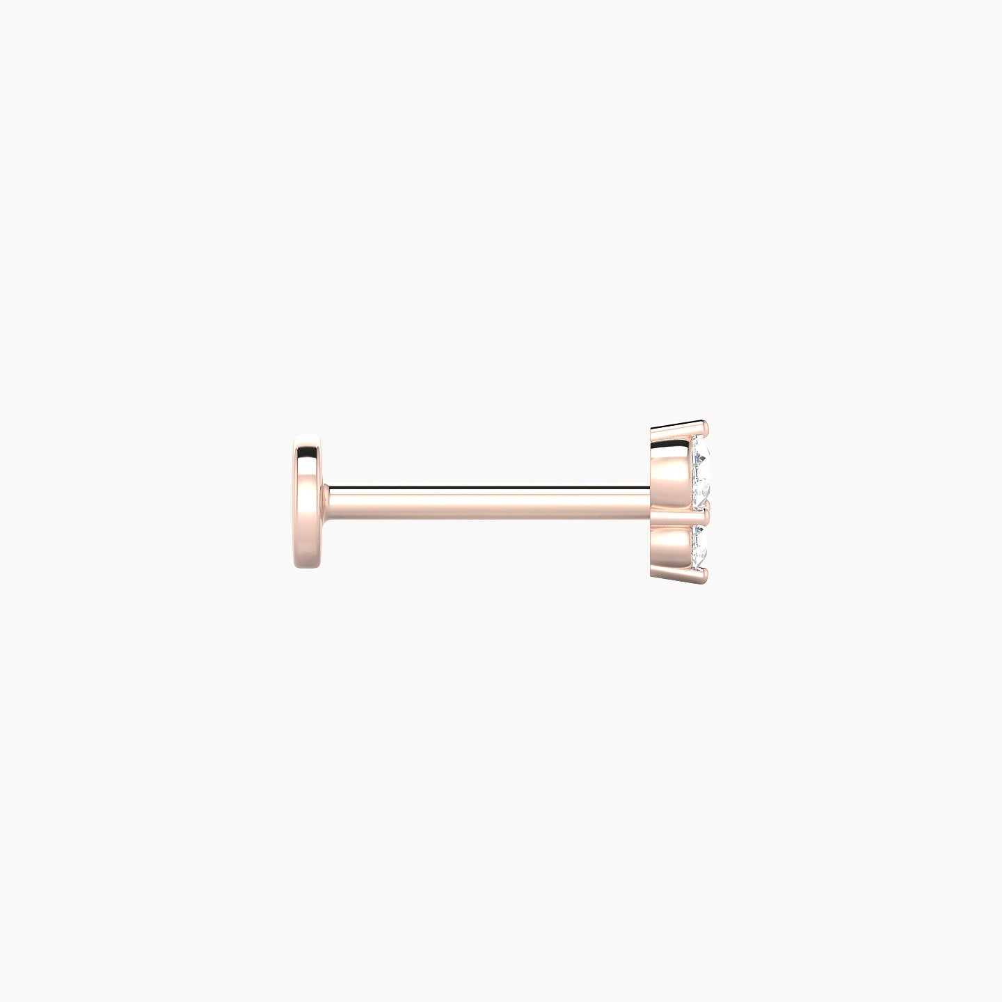 Laetitia | 18k Rose Gold 5 mm 8 mm Diamond Nostril Piercing