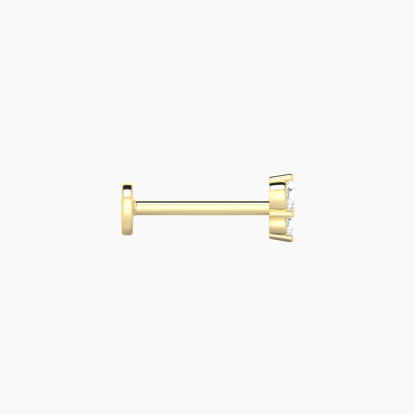 Laetitia | 18k Yellow Gold 5 mm 8 mm Diamond Nostril Piercing