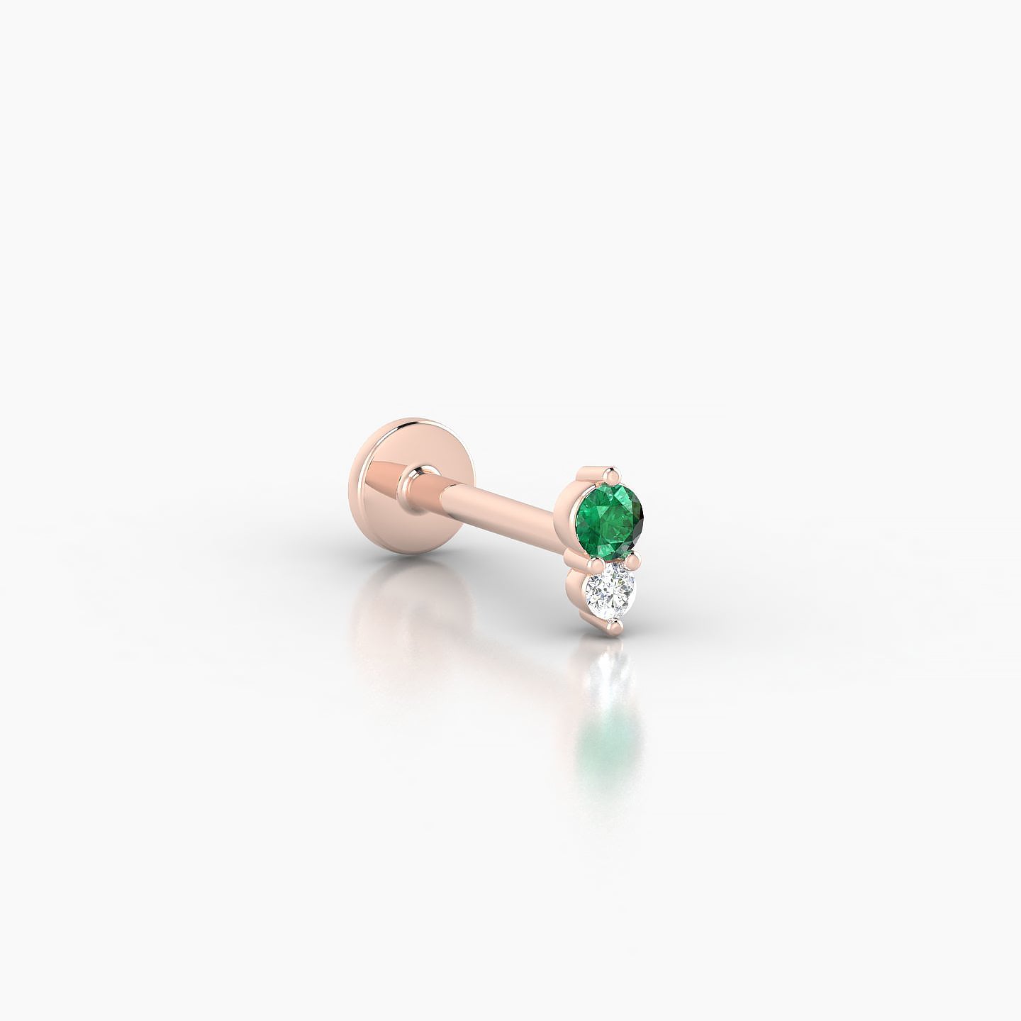 Laetitia | 18k Rose Gold 8 mm 5 mm Emerald & Diamond Piercing