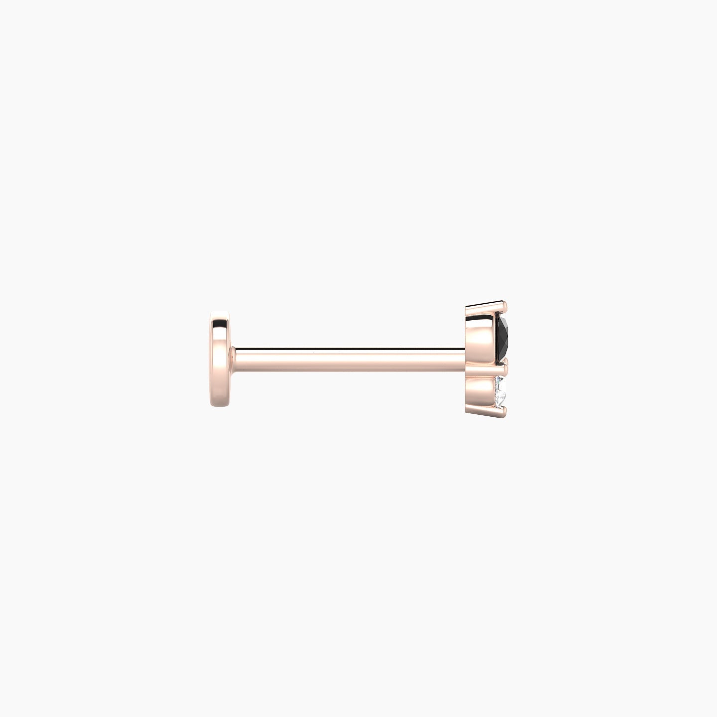 Laetitia | 18k Rose Gold 8 mm 5 mm Black Diamond & Diamond Piercing