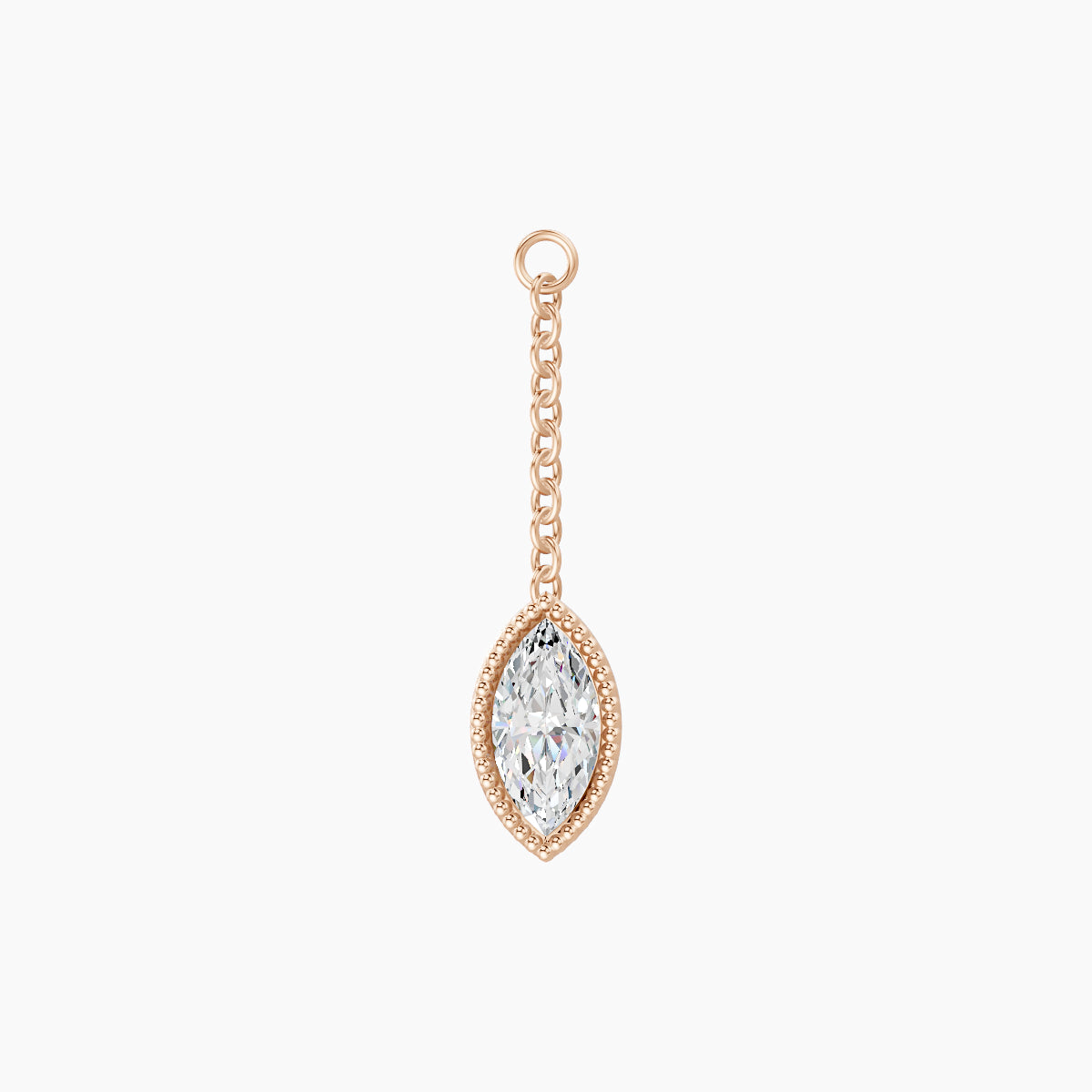 Lalita | 18k Rose Gold 18 mm Marquise Diamond Chain Charm