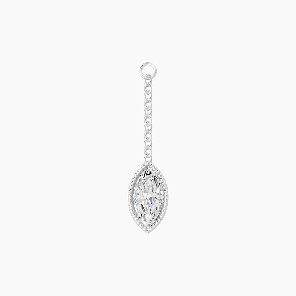 Lalita | 18k White Gold 18 mm Marquise Diamond Chain Charm