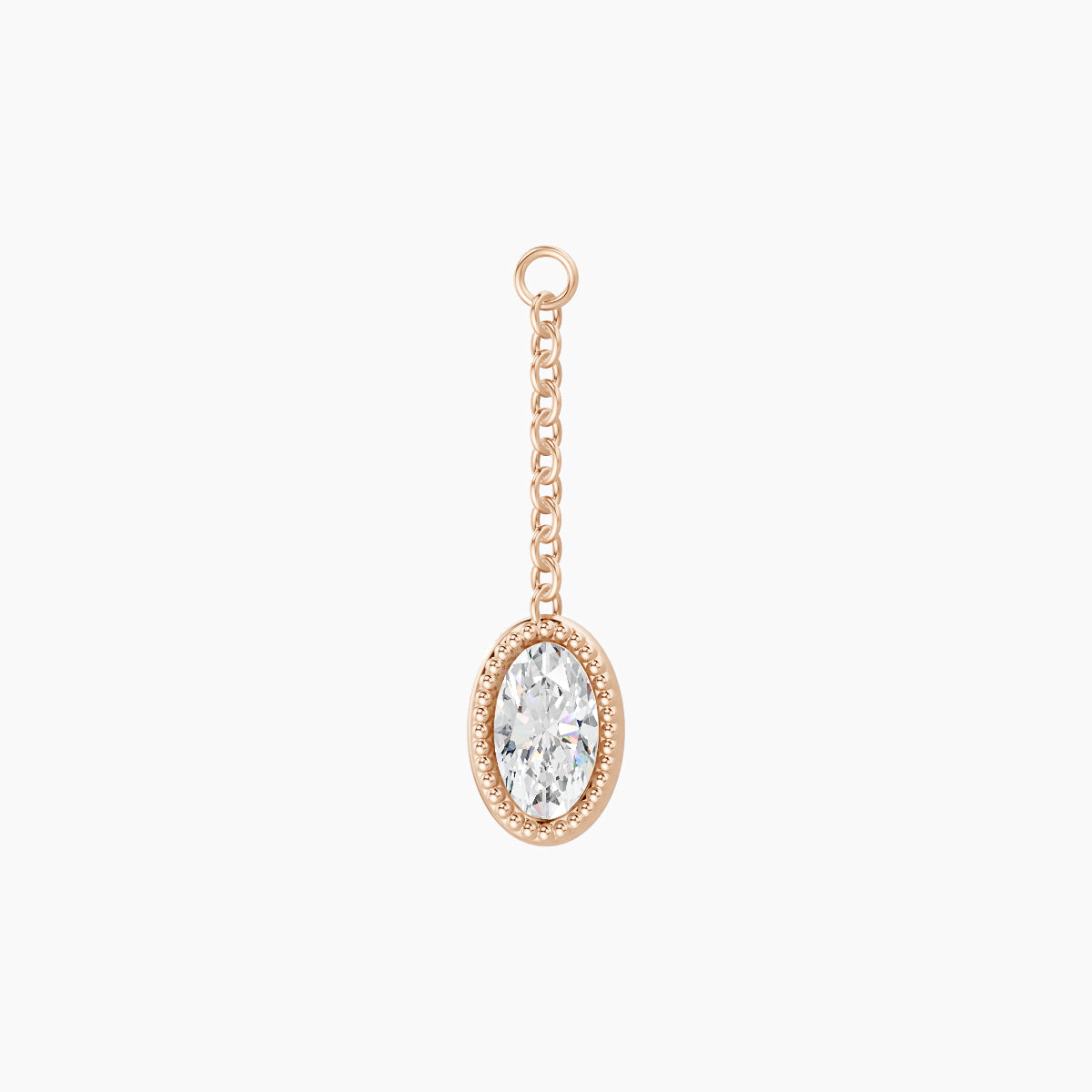 Lalita | 18k Rose Gold 18 mm Oval Diamond Chain Charm