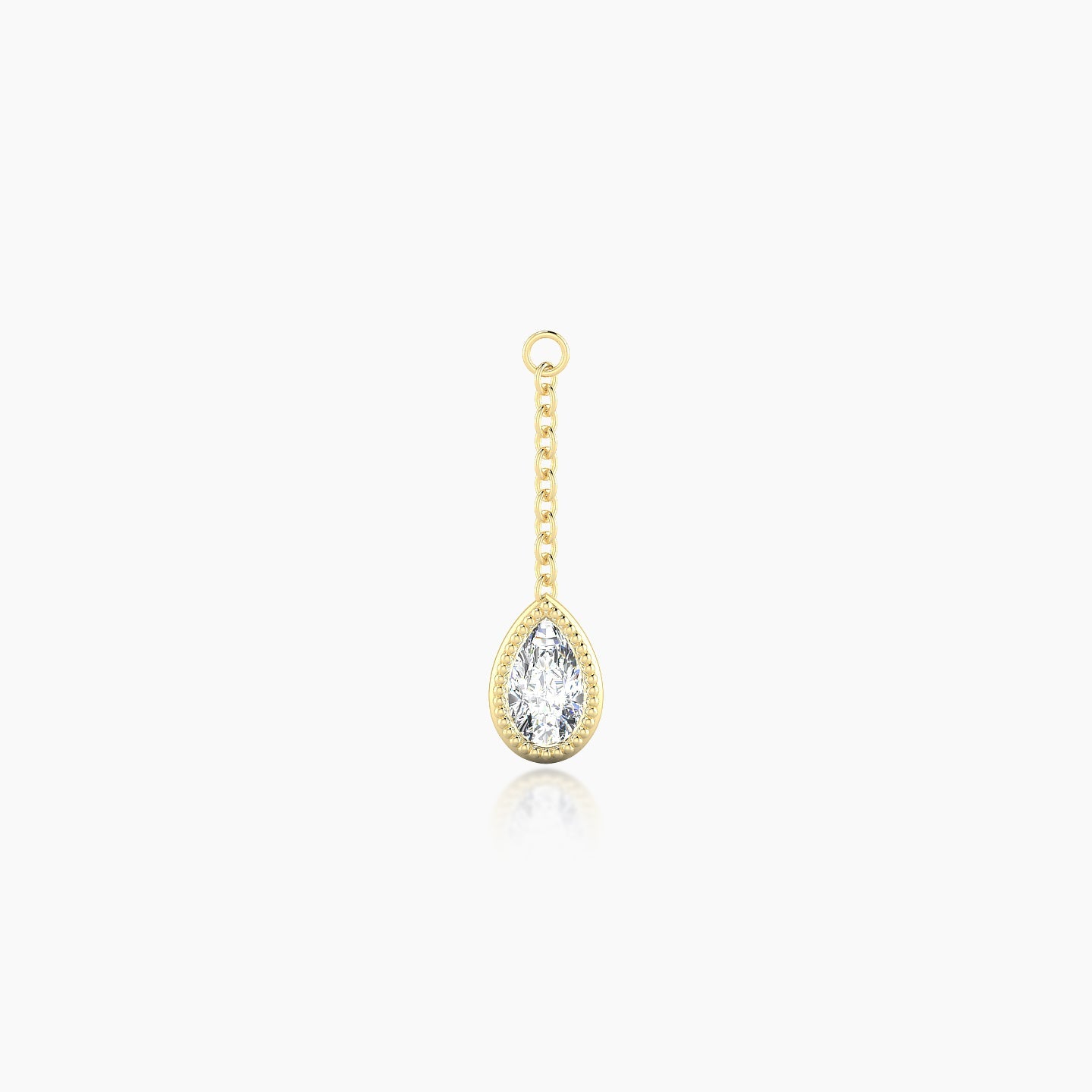 Lalita | 18k Yellow Gold 18 mm Pear Diamond Chain Charm