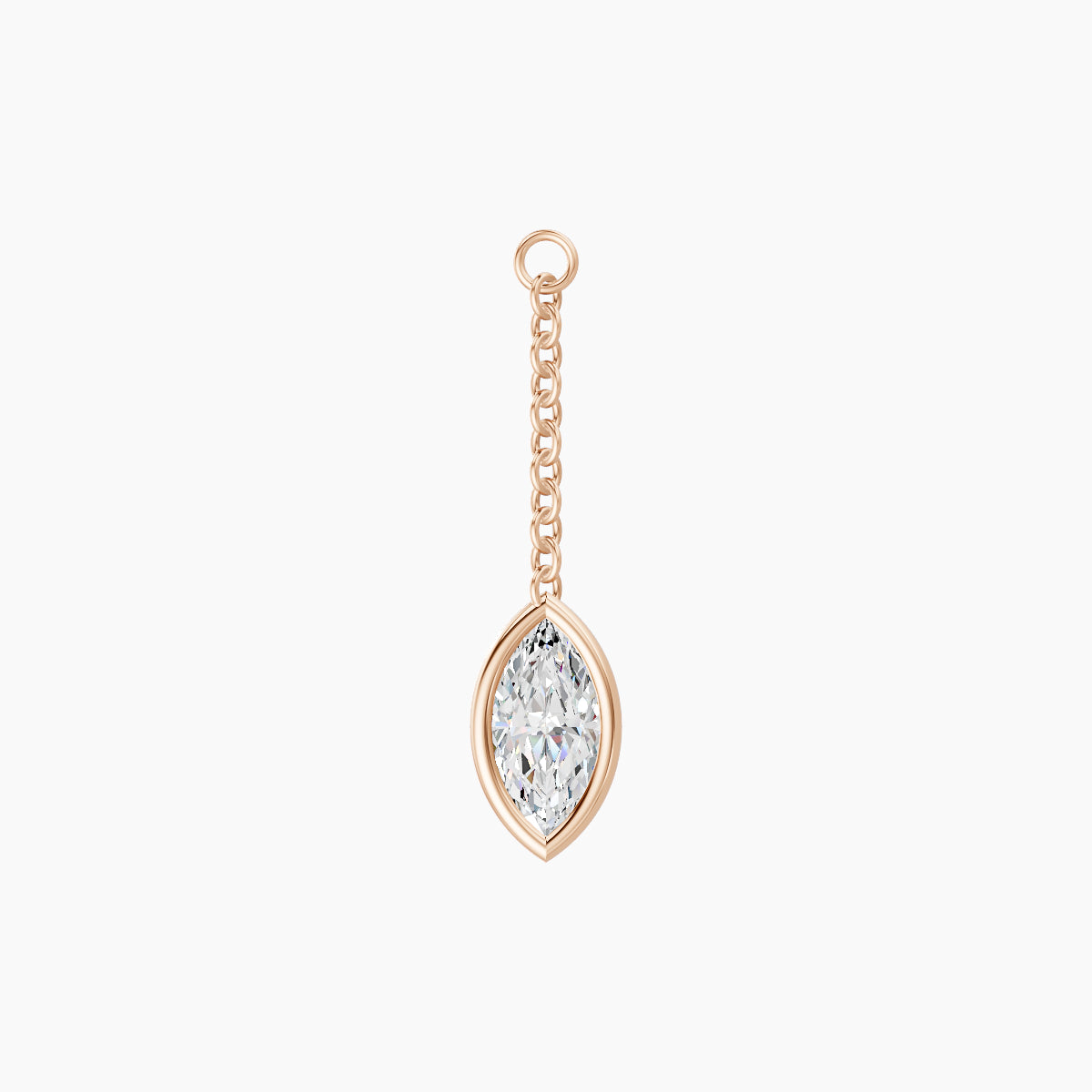 Lara | 18k Rose Gold 18 mm Marquise Diamond Chain Charm