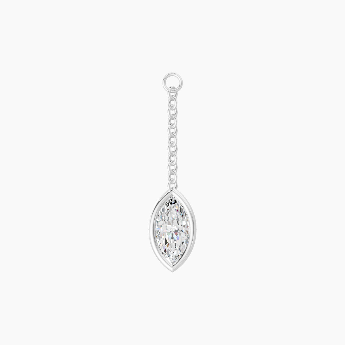 Lara | 18k White Gold 18 mm Marquise Diamond Chain Charm