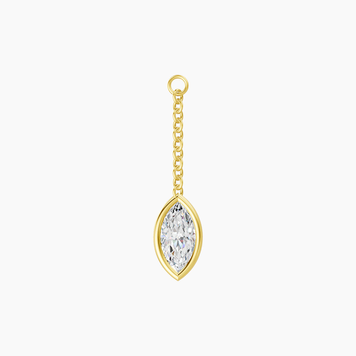 Lara | 18k Yellow Gold 18 mm Marquise Diamond Chain Charm