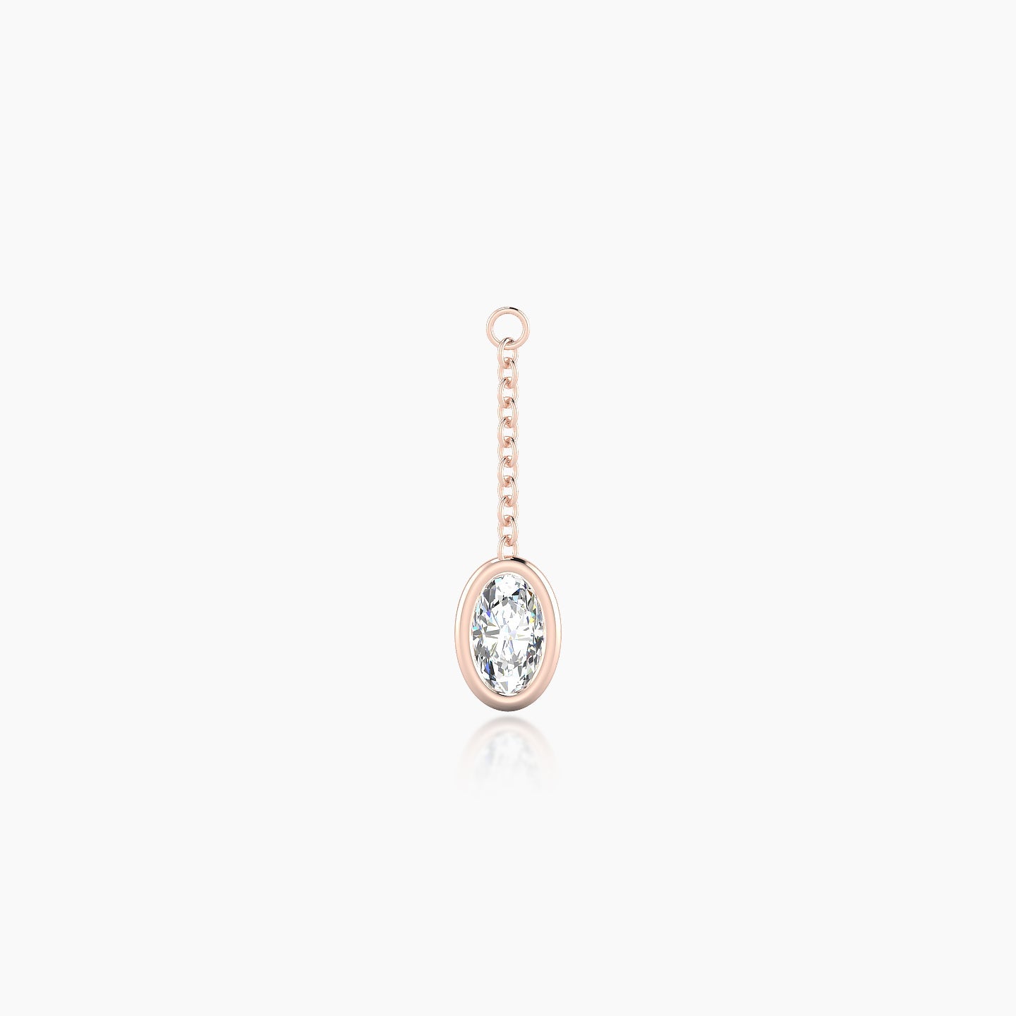 Lara | 18k Rose Gold 18 mm Oval Diamond Chain Charm