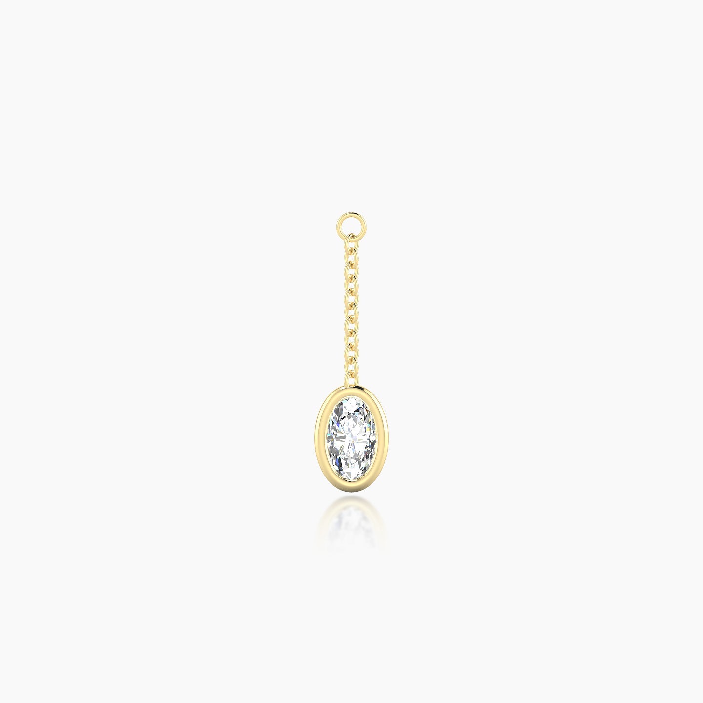 Lara | 18k Yellow Gold 18 mm Oval Diamond Chain Charm