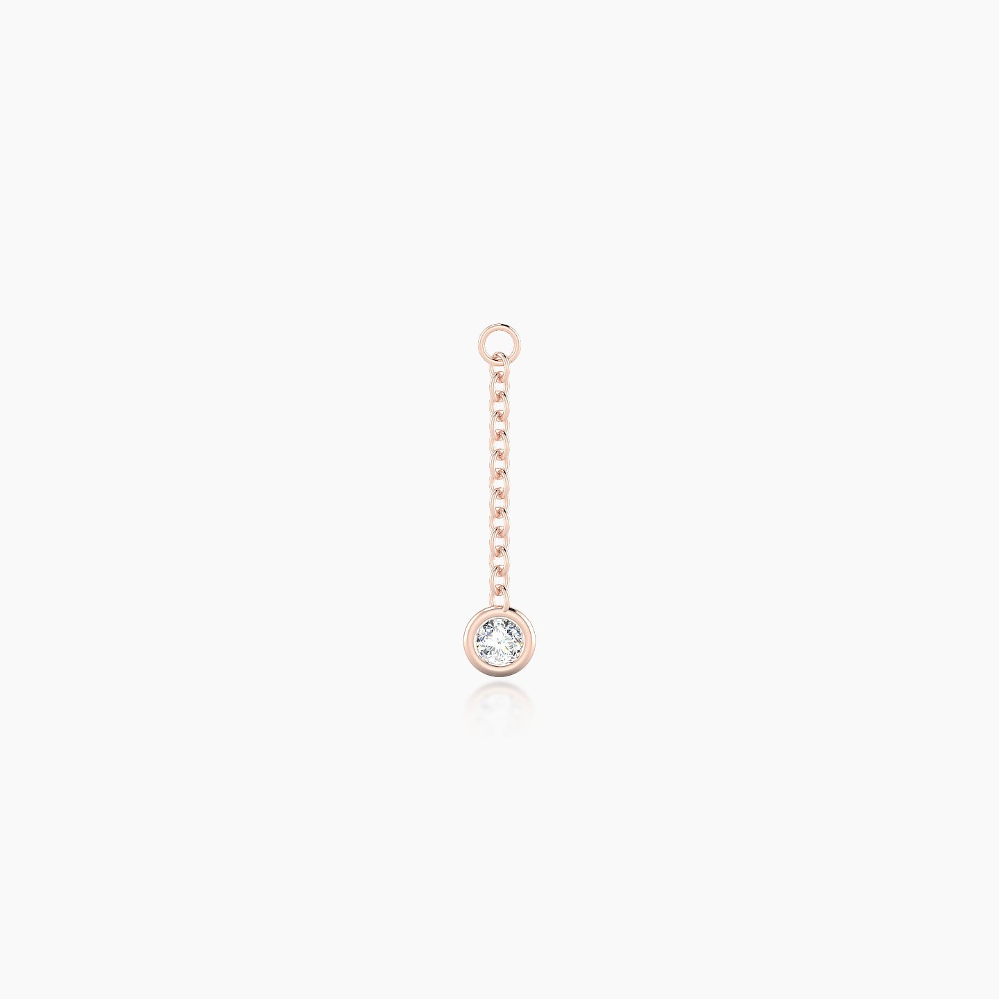 Lara | 18k Rose Gold 12 mm Round Diamond Chain Charm