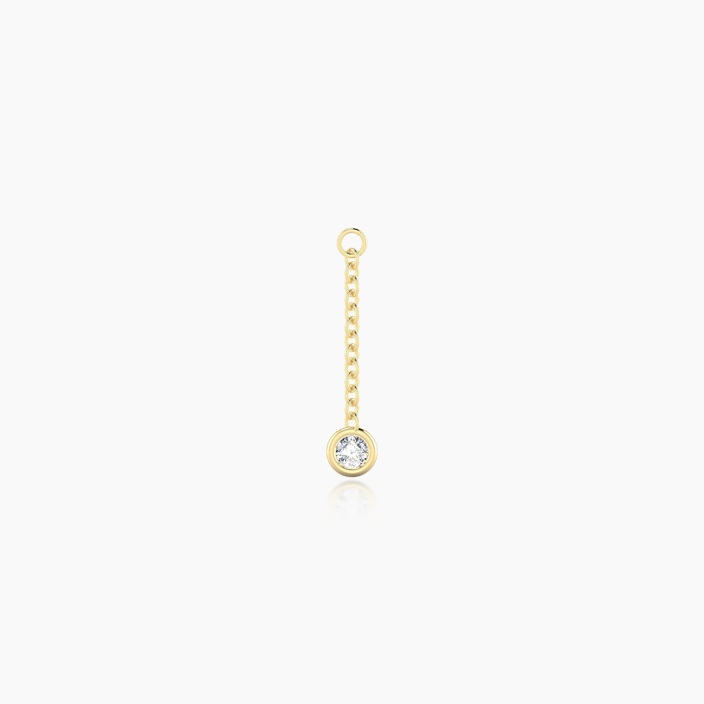 Lara | 18k Yellow Gold 12 mm Round Diamond Chain Charm