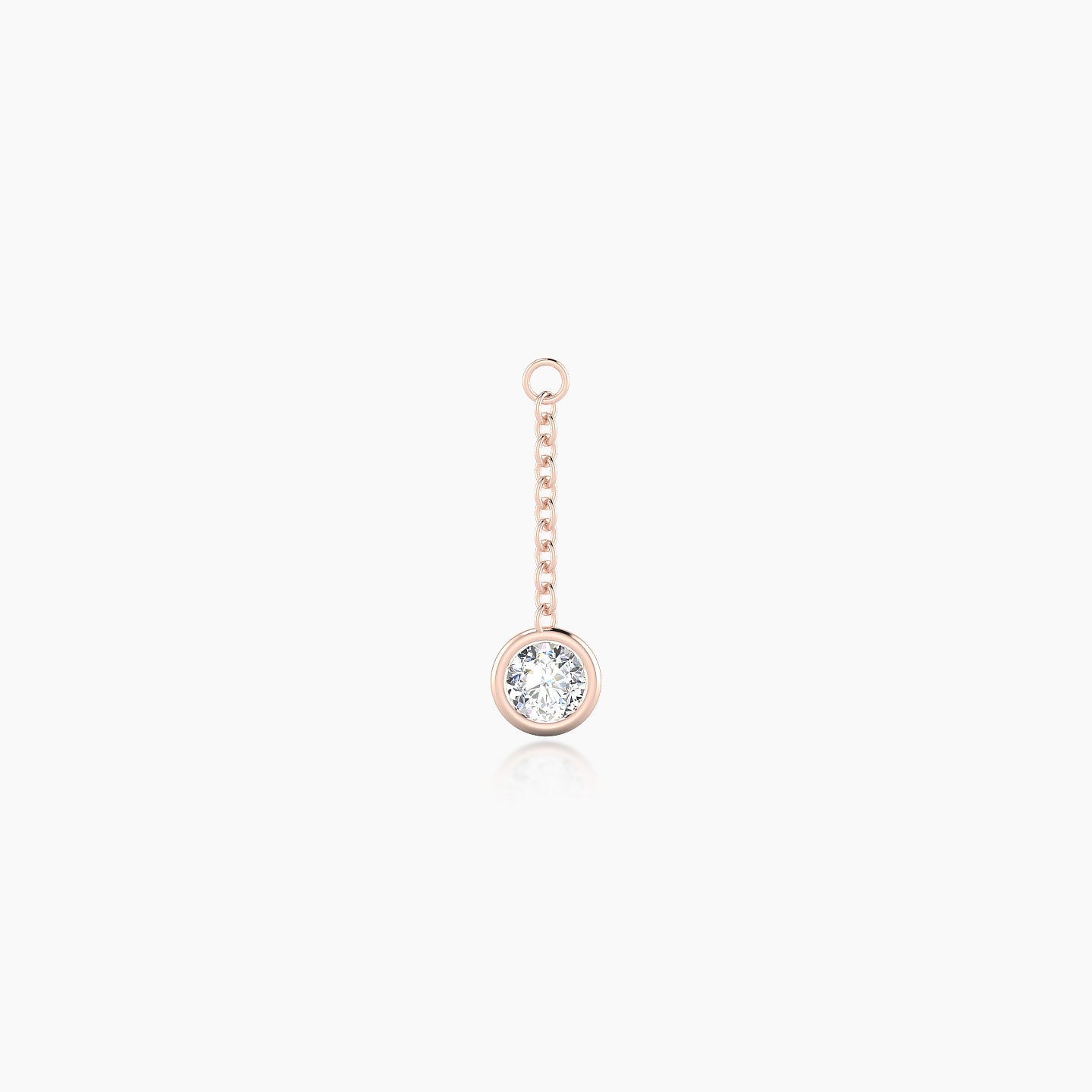 Lara | 18k Rose Gold 14 mm Round Diamond Chain Charm