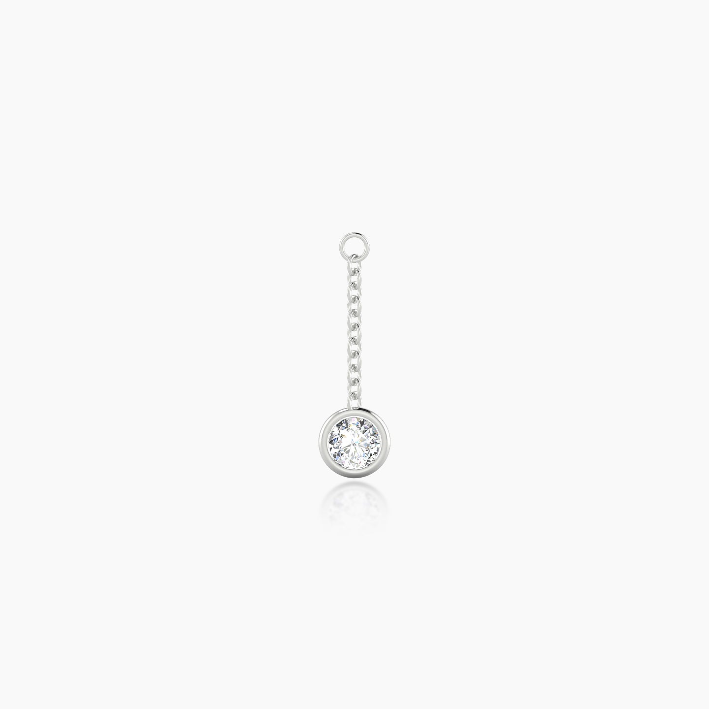 Lara | 18k White Gold 14 mm Round Diamond Chain Charm