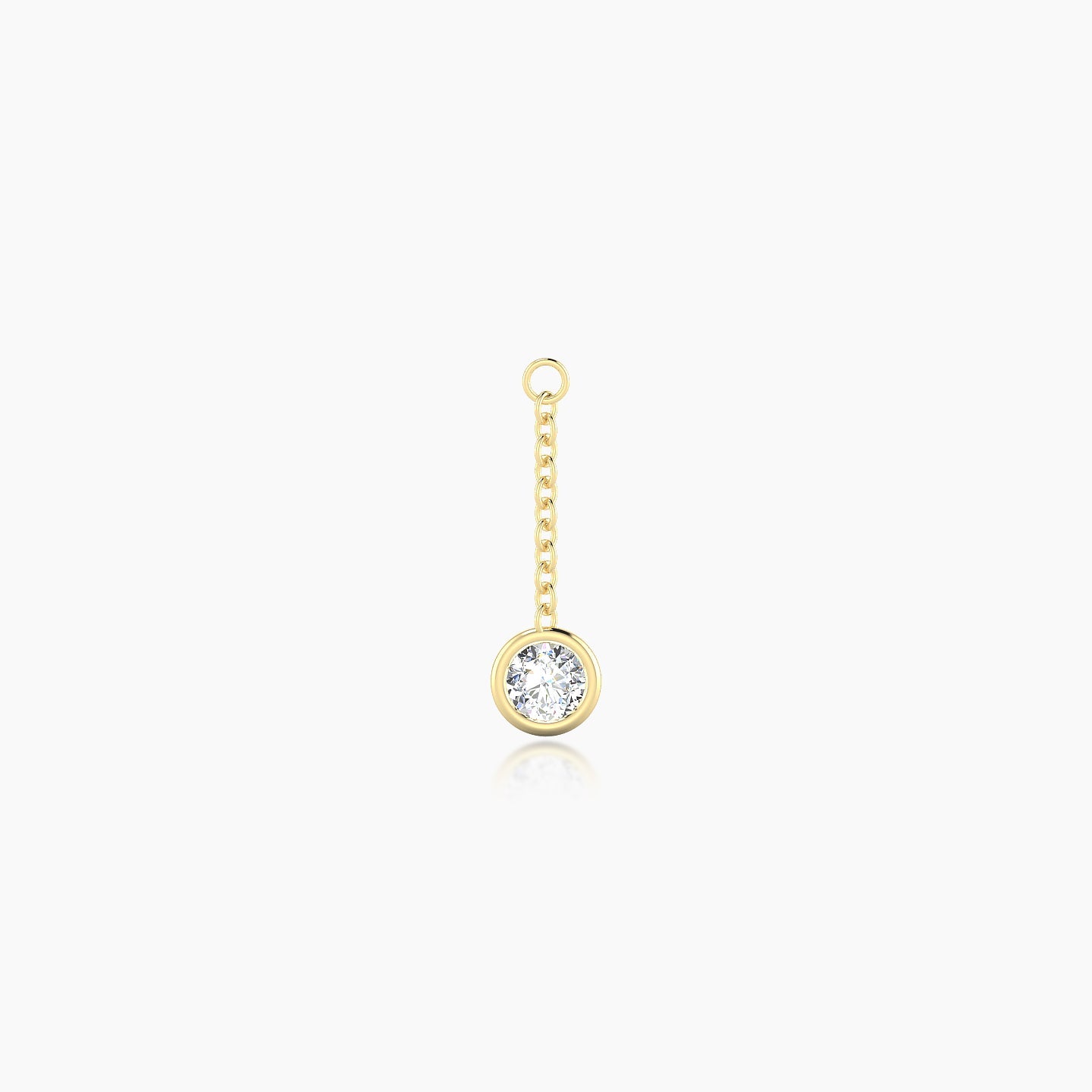 Lara | 18k Yellow Gold 14 mm Round Diamond Chain Charm