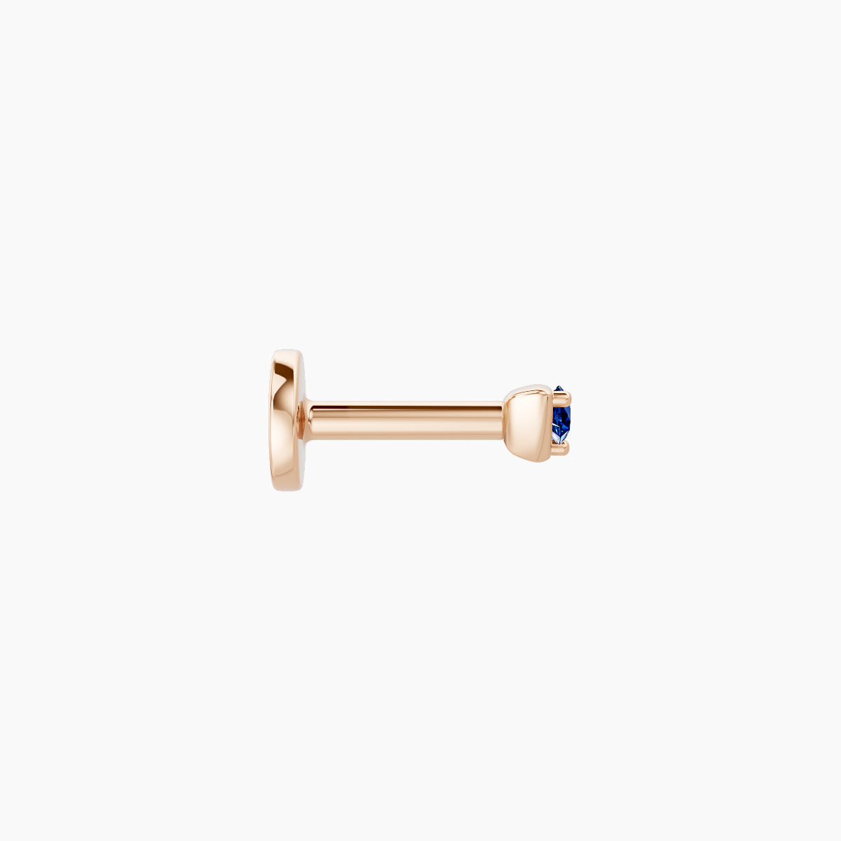 Leda | 18k Rose Gold 5 mm 2 mm Round Sapphire Nose Piercing