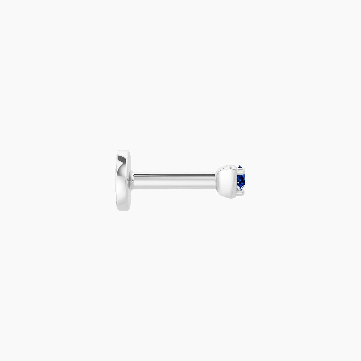 Leda | 18k White Gold 5 mm 2 mm Round Sapphire Nose Piercing