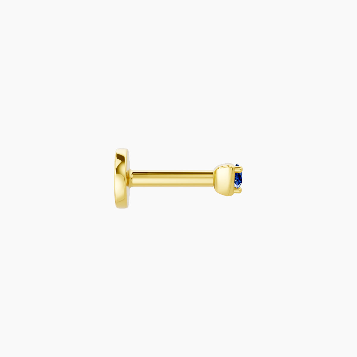 Leda | 18k Yellow Gold 5 mm 2 mm Round Sapphire Nose Piercing