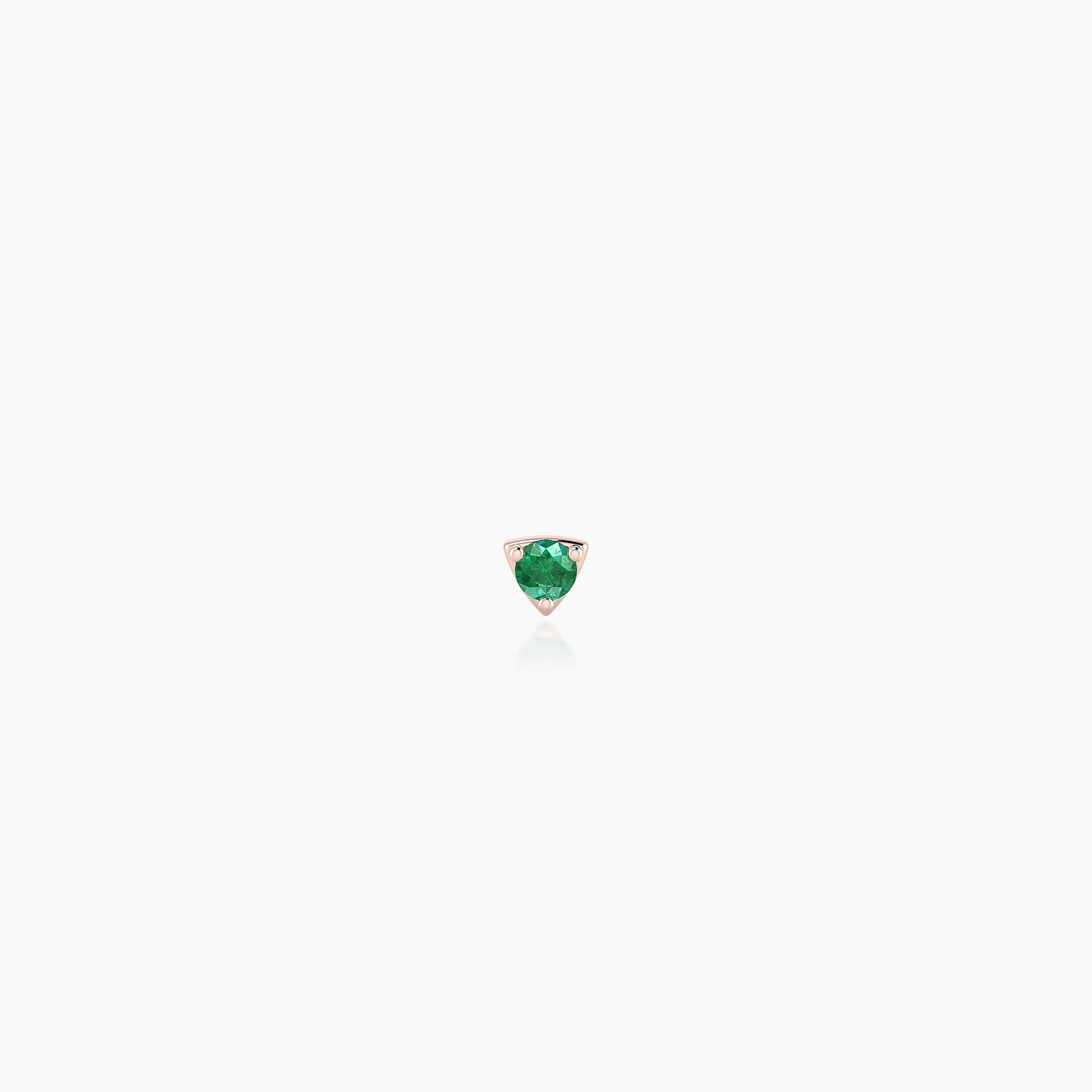 Leda | 18k Rose Gold 5 mm 2 mm Round Emerald Nostril Piercing