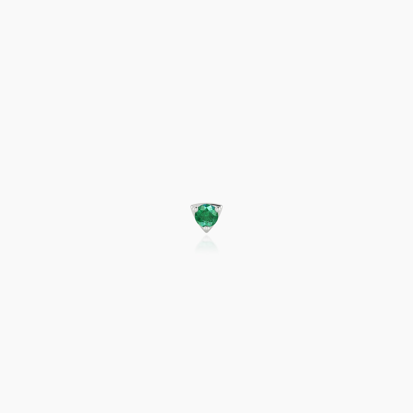 Leda | 18k White Gold 5 mm 2 mm Round Emerald Nostril Piercing