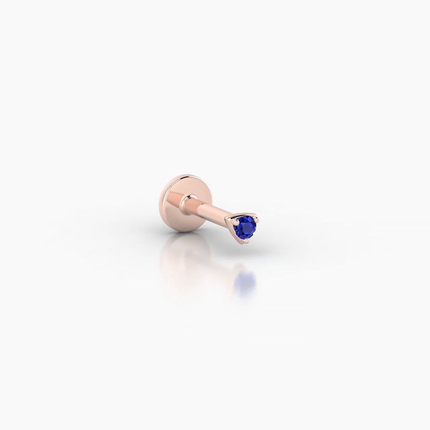 Leda | 18k Rose Gold 5 mm 2 mm Round Sapphire Nostril Piercing